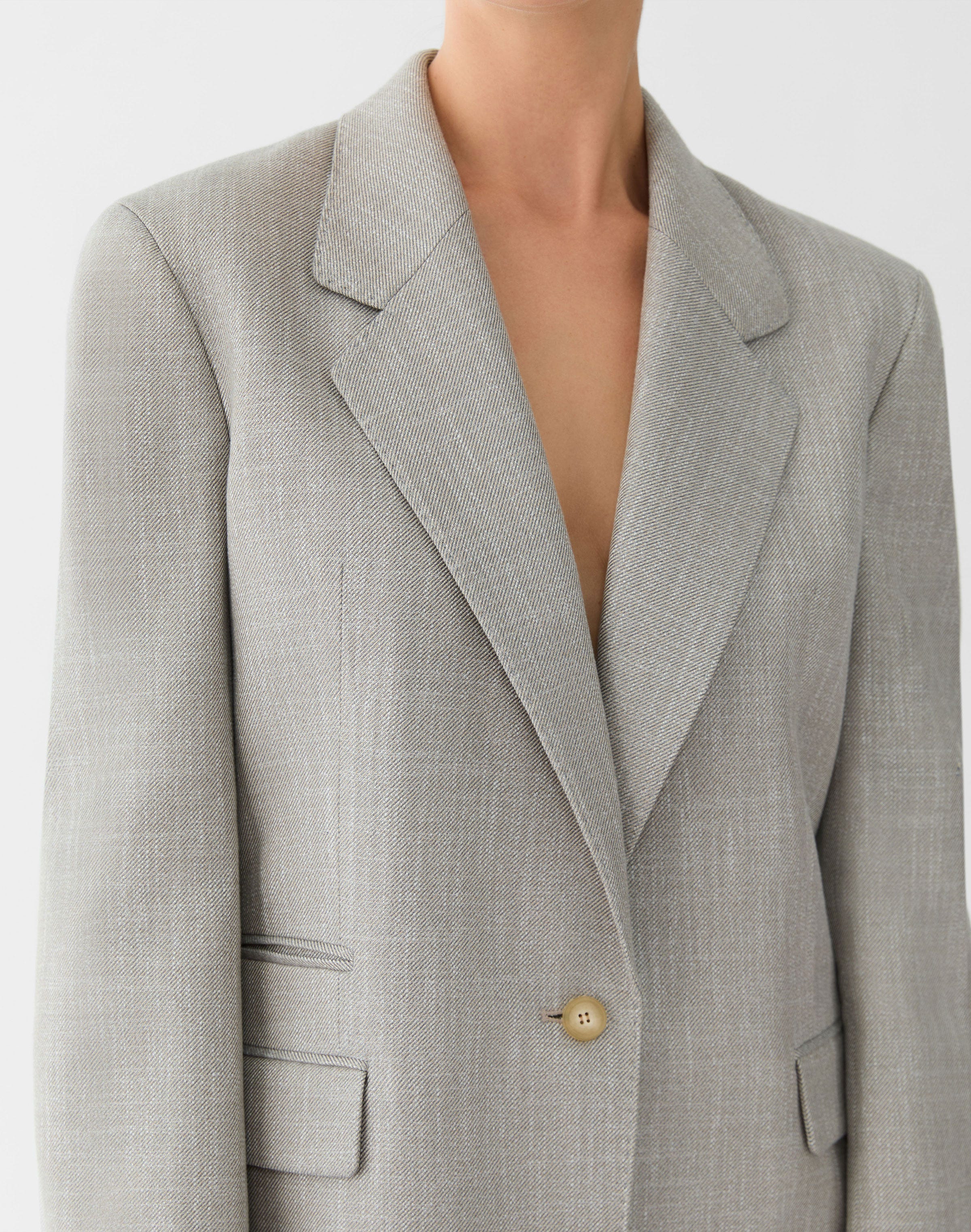 Petite Bamboo Viscose Twill Three Pocket Blazer