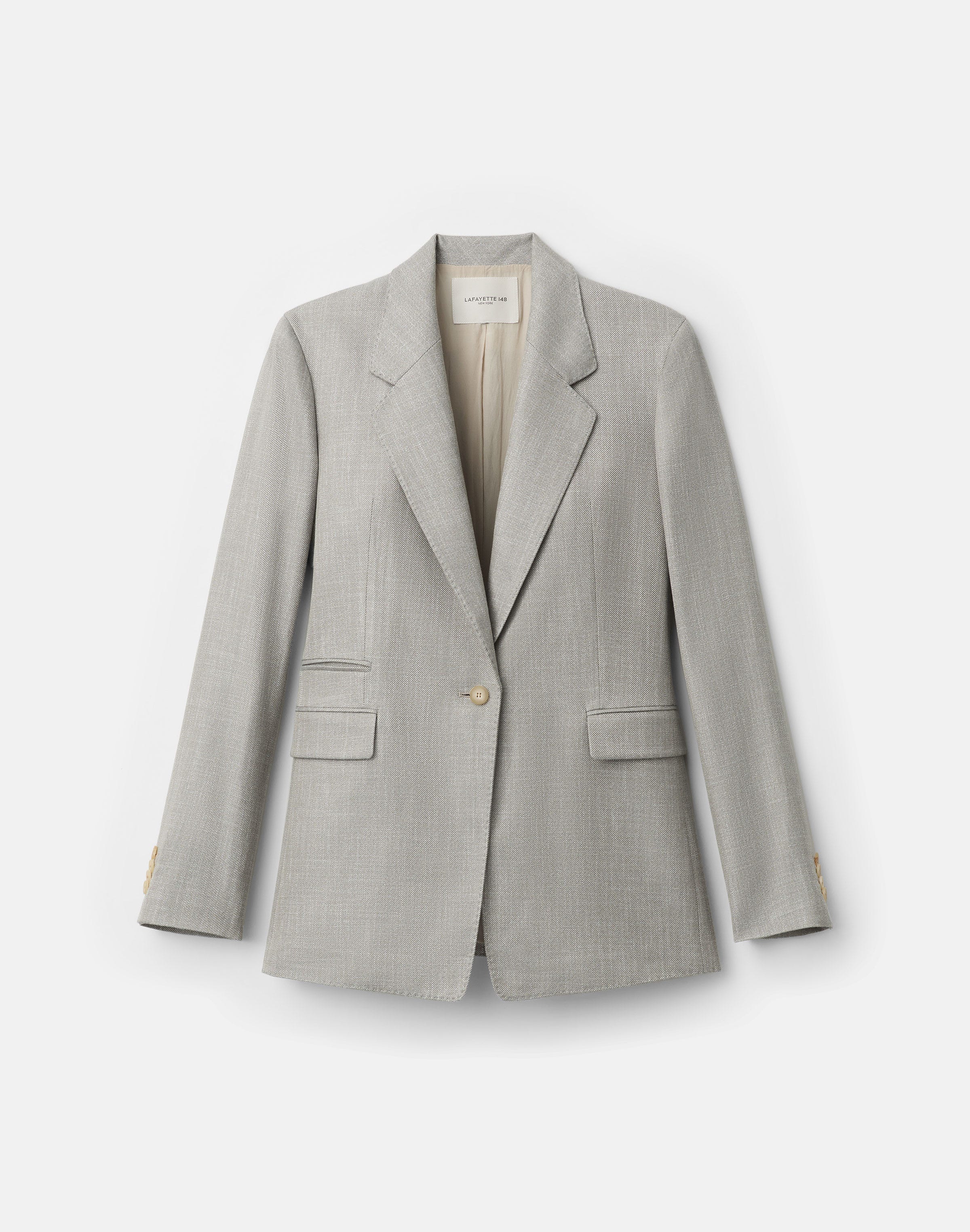 Petite Bamboo Viscose Twill Three Pocket Blazer