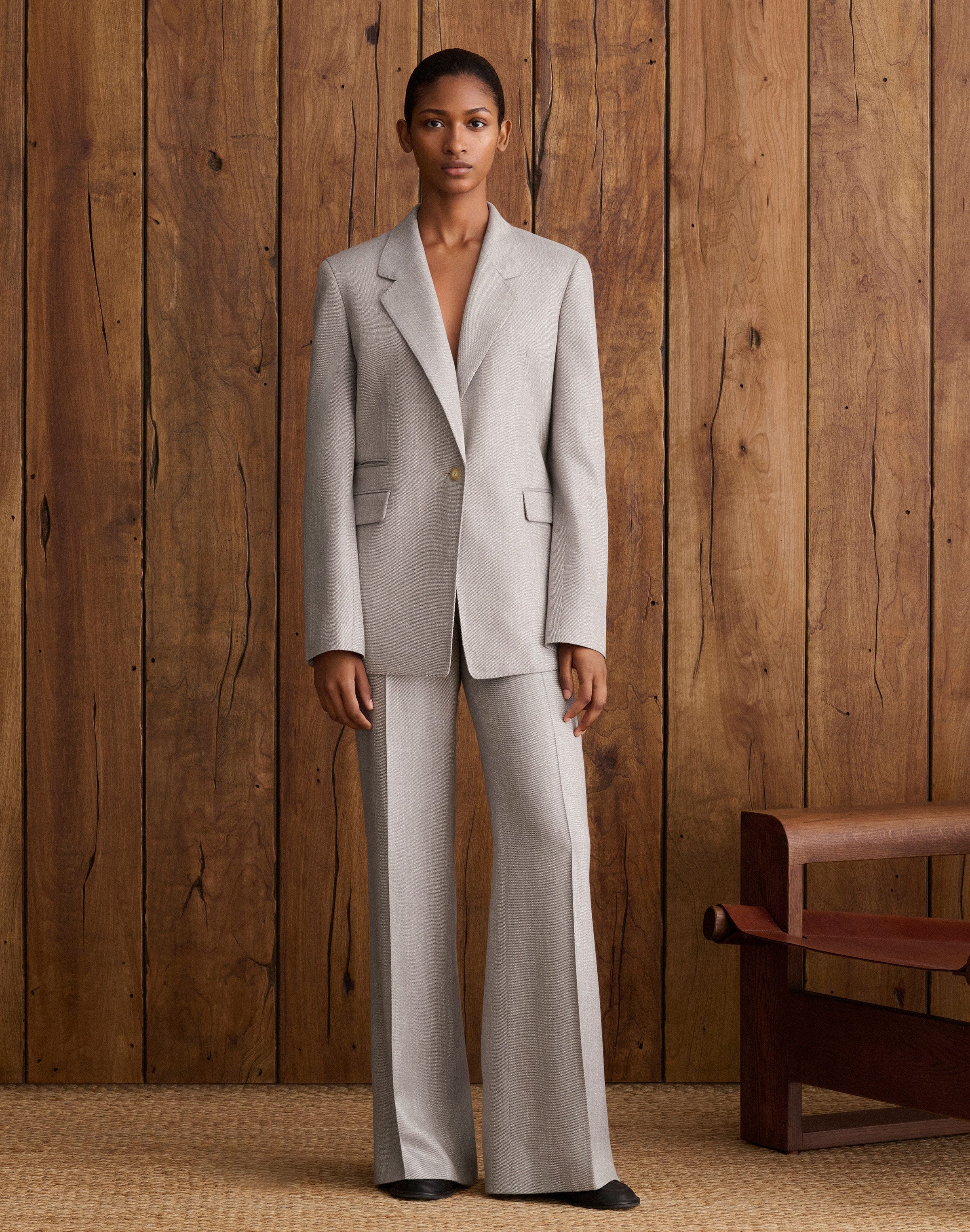 Petite Bamboo Viscose Twill Three Pocket Blazer