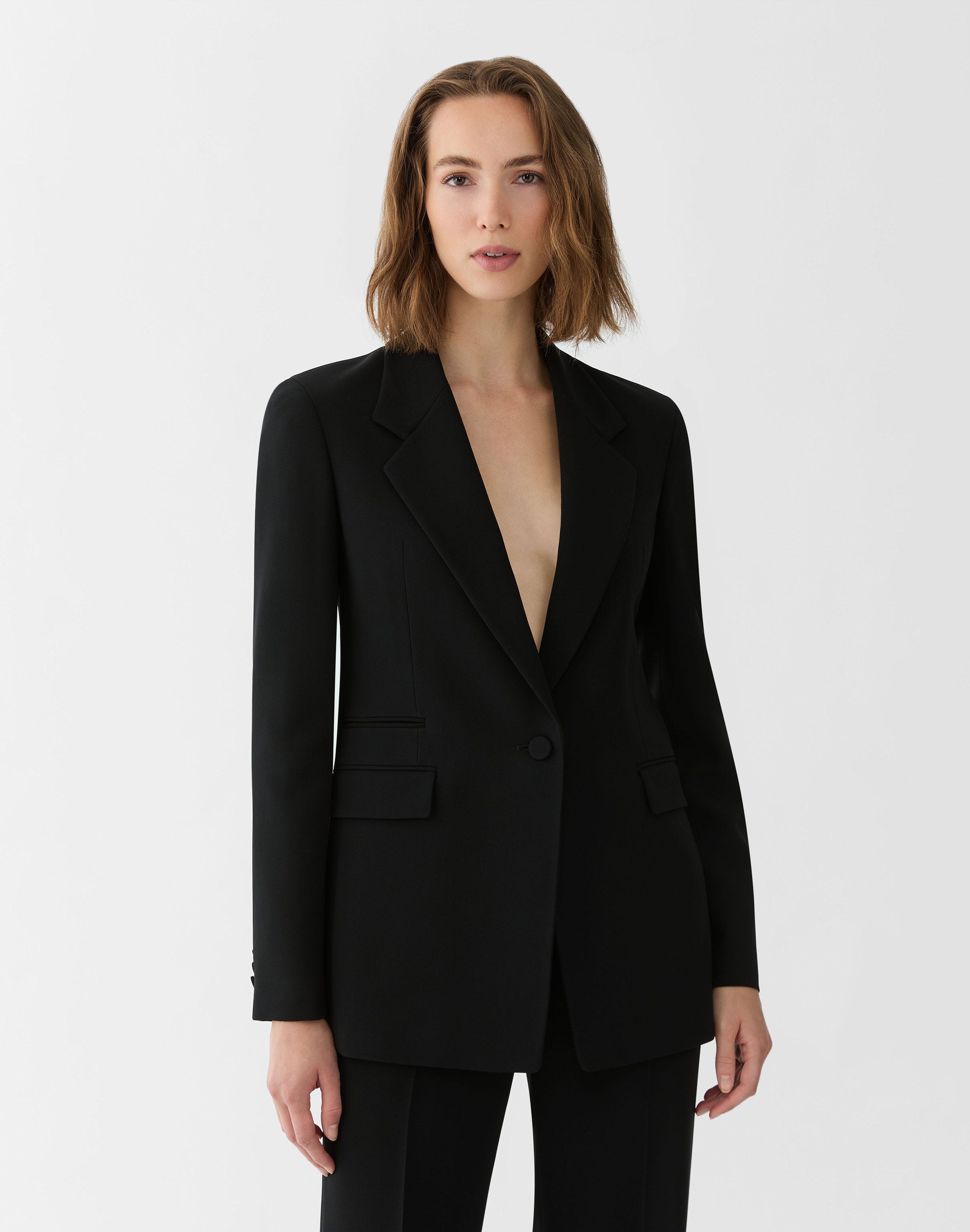 Petite Responsible Finesse Crepe Three Pocket Blazer