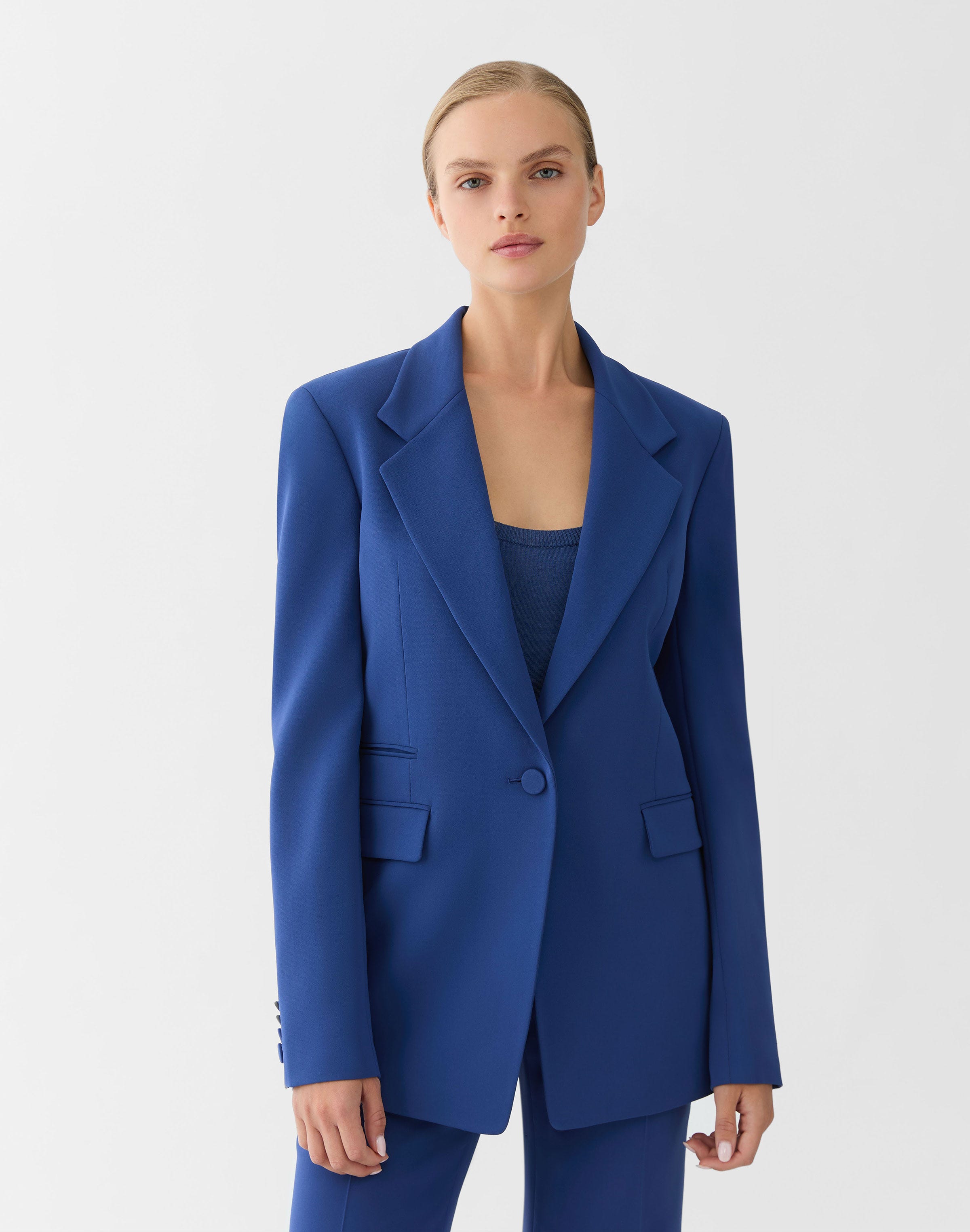 Plus-Size Responsible Finesse Crepe Three Pocket Blazer