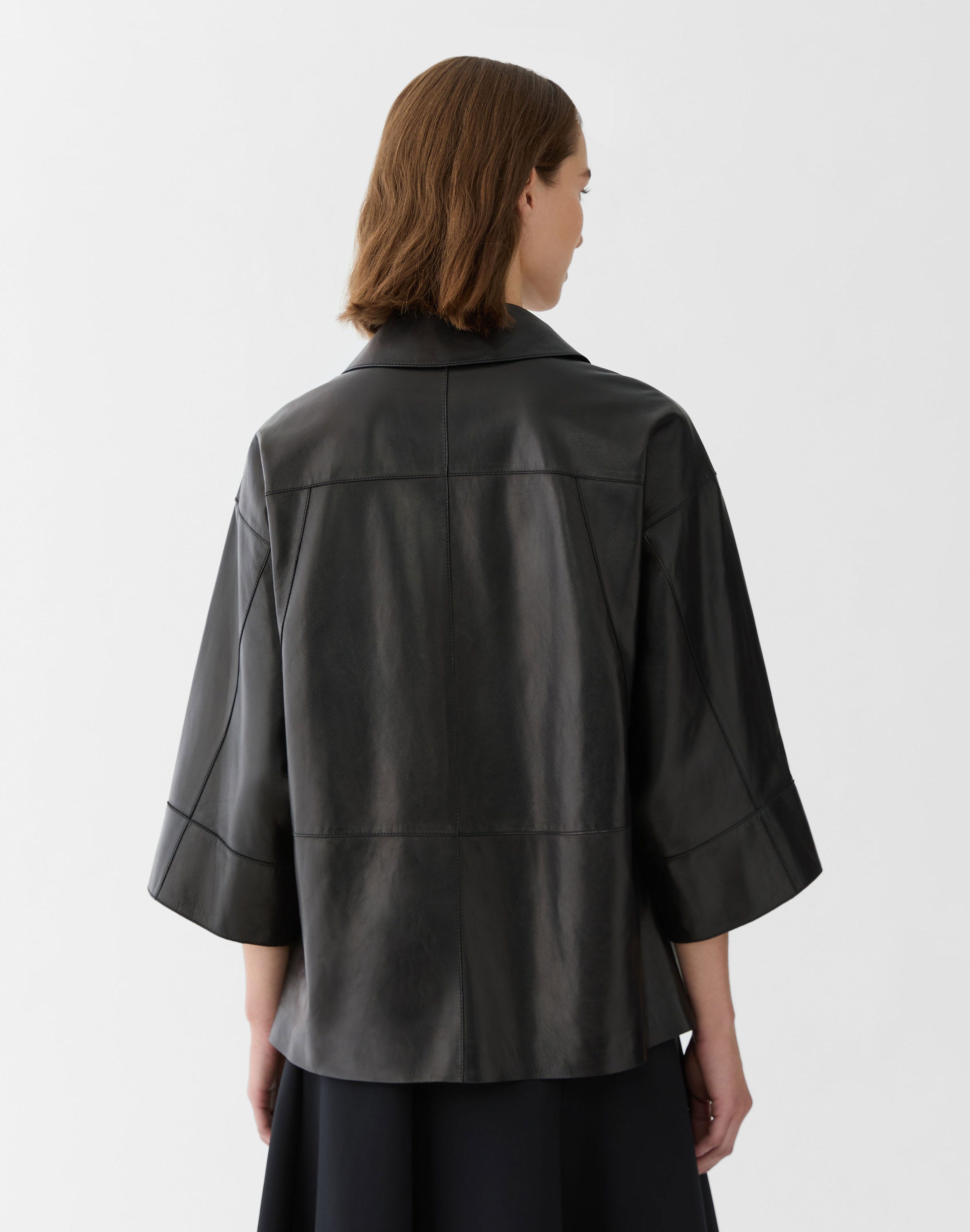 Nappa Leather Tab Collar Jacket
