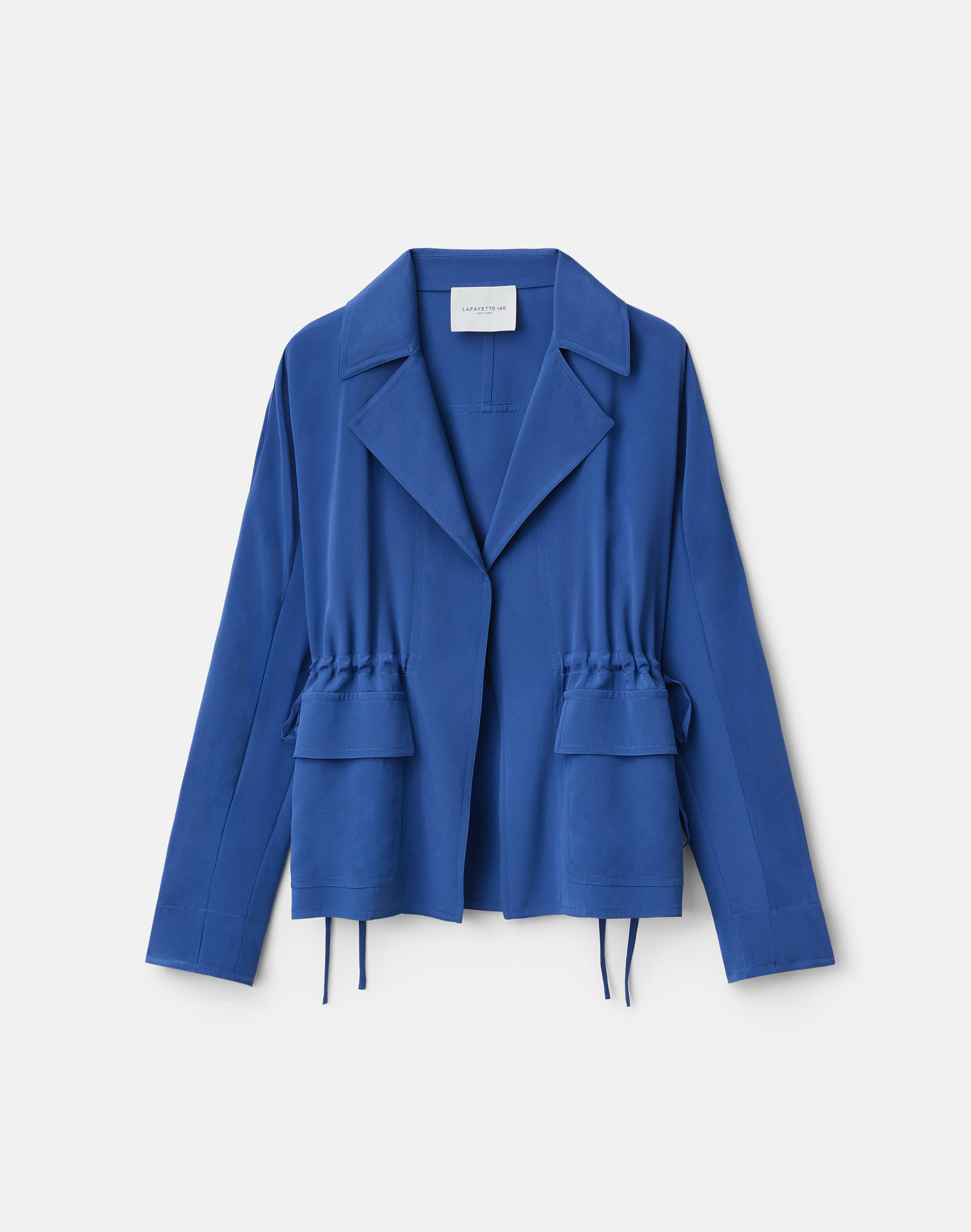 Plus-Size Organic Silk Stretch Georgette Gathered Waist Jacket