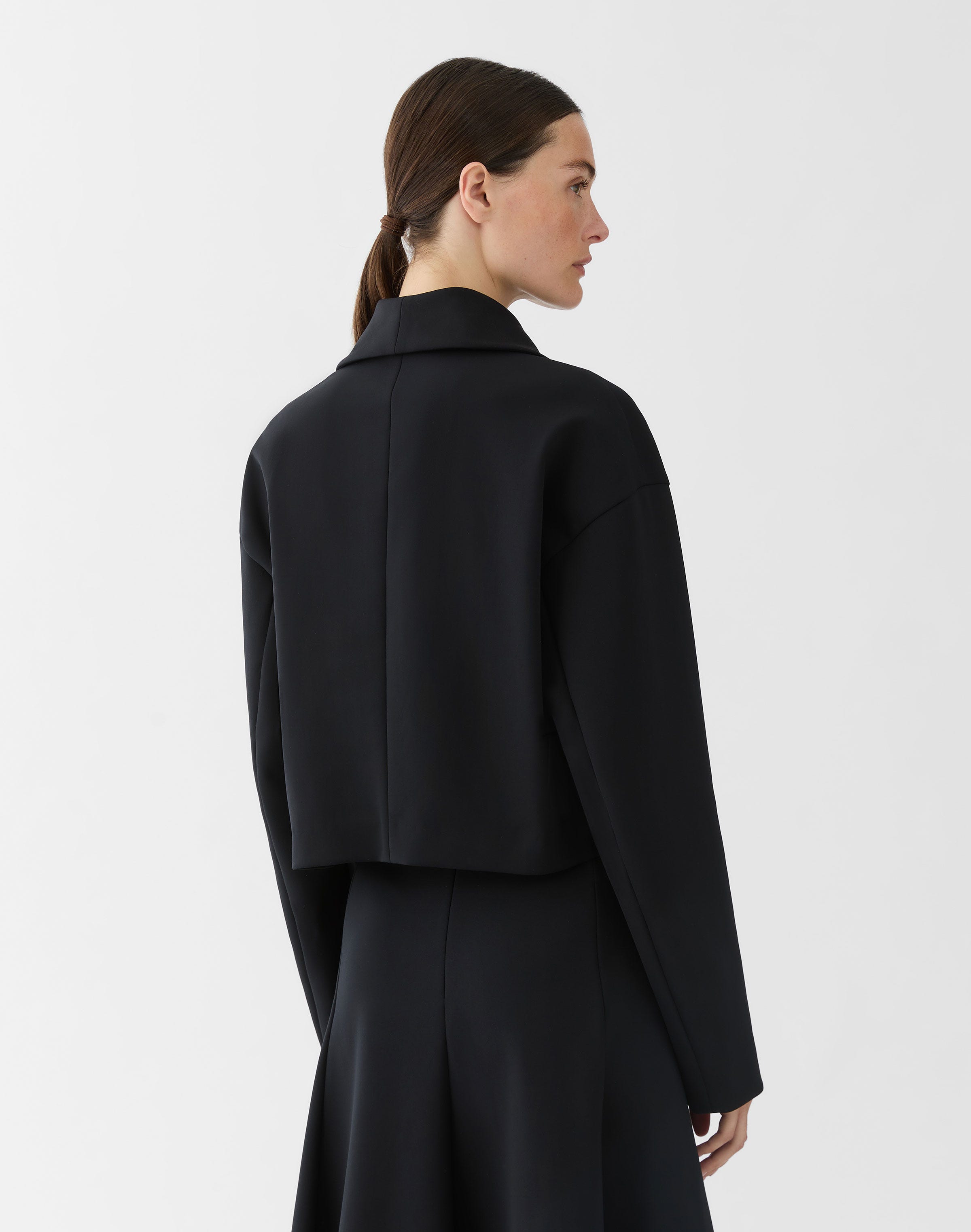 Plus-Size Scuba Zip Front Short Jacket