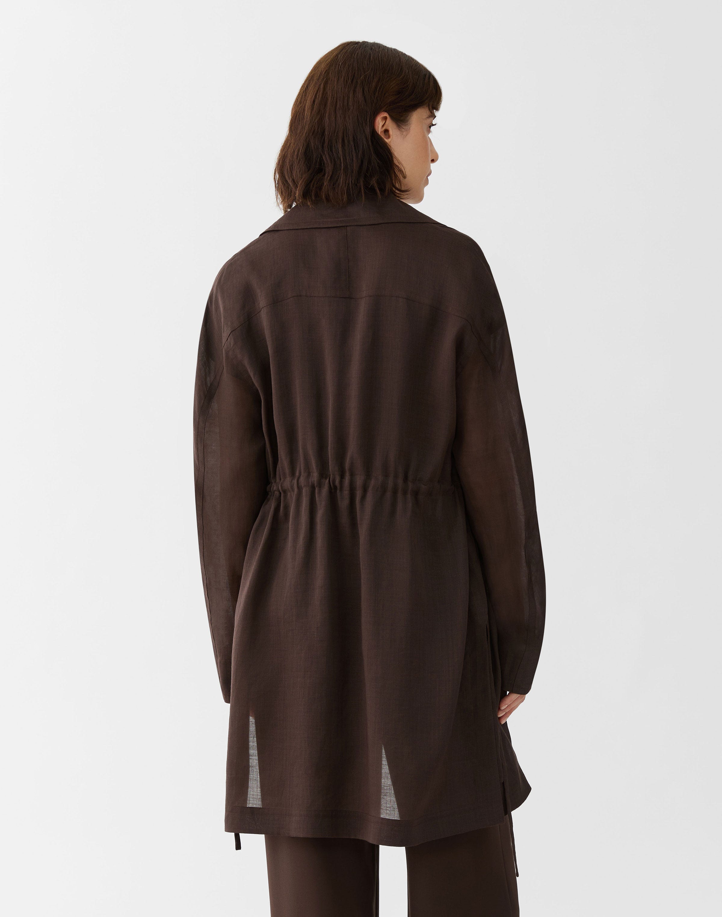 Plus-Size Gemma Cloth Voile Gathered Waist Duster