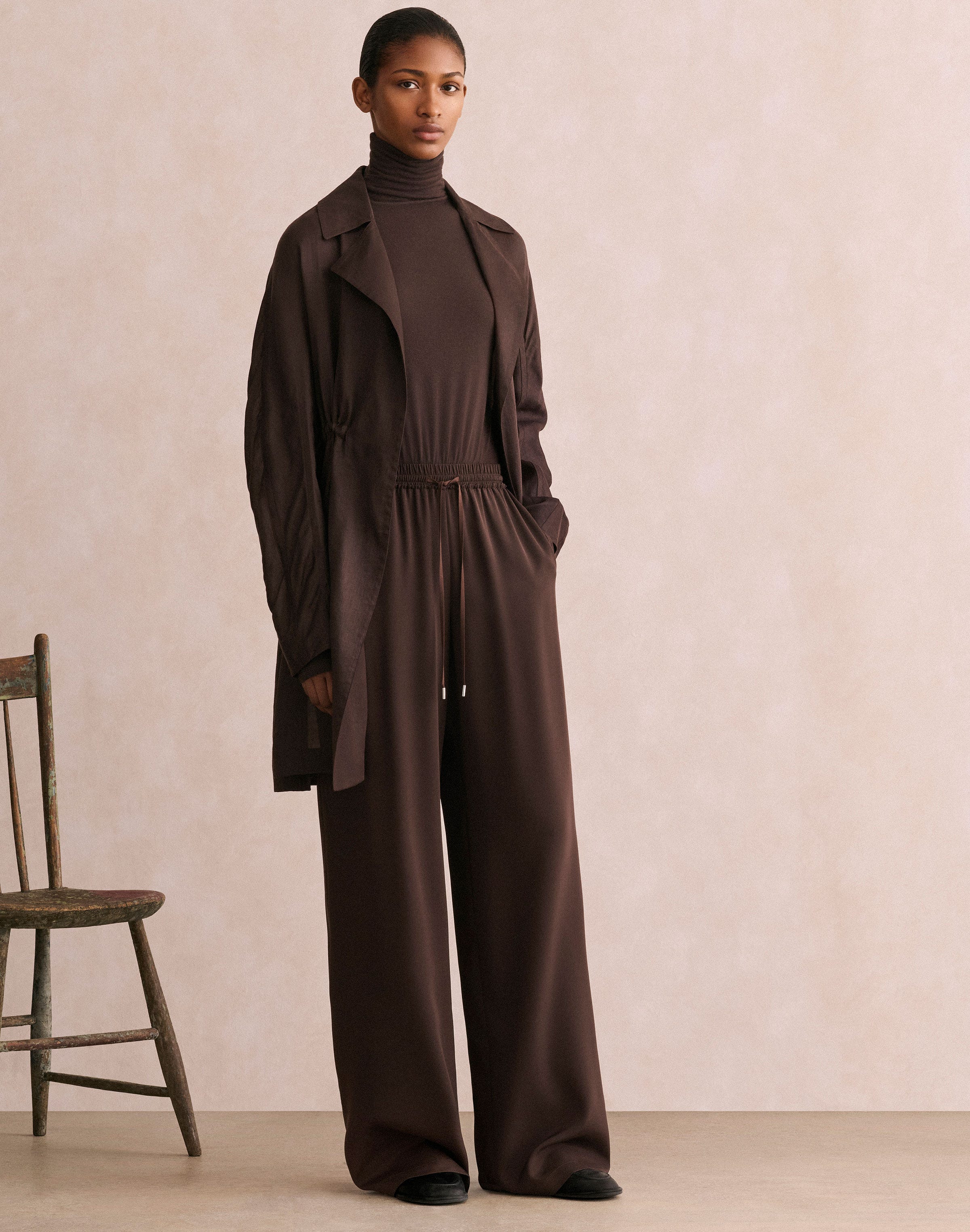 Plus-Size Gemma Cloth Voile Gathered Waist Duster