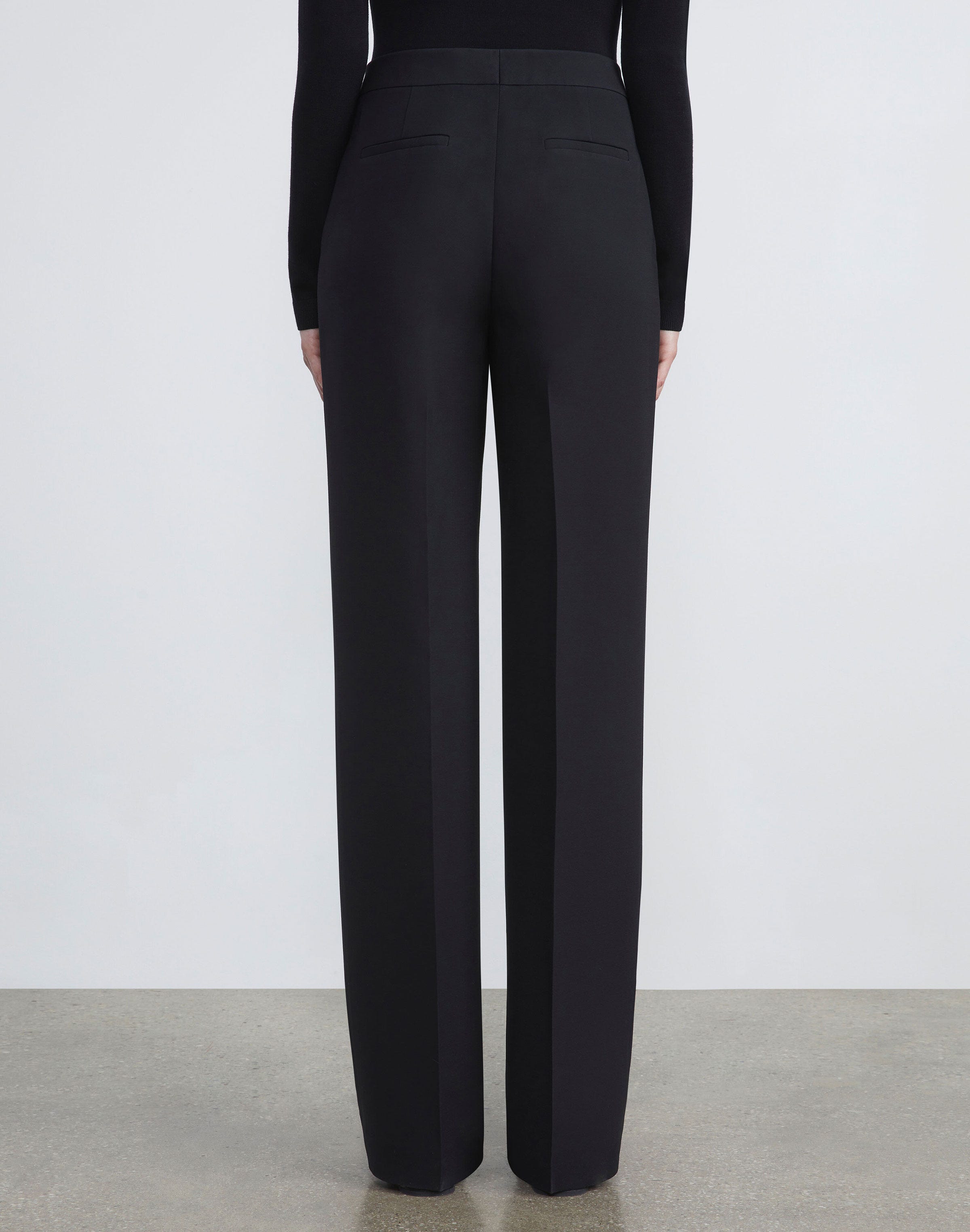 Petite Wool-Silk Crepe Gates Pant