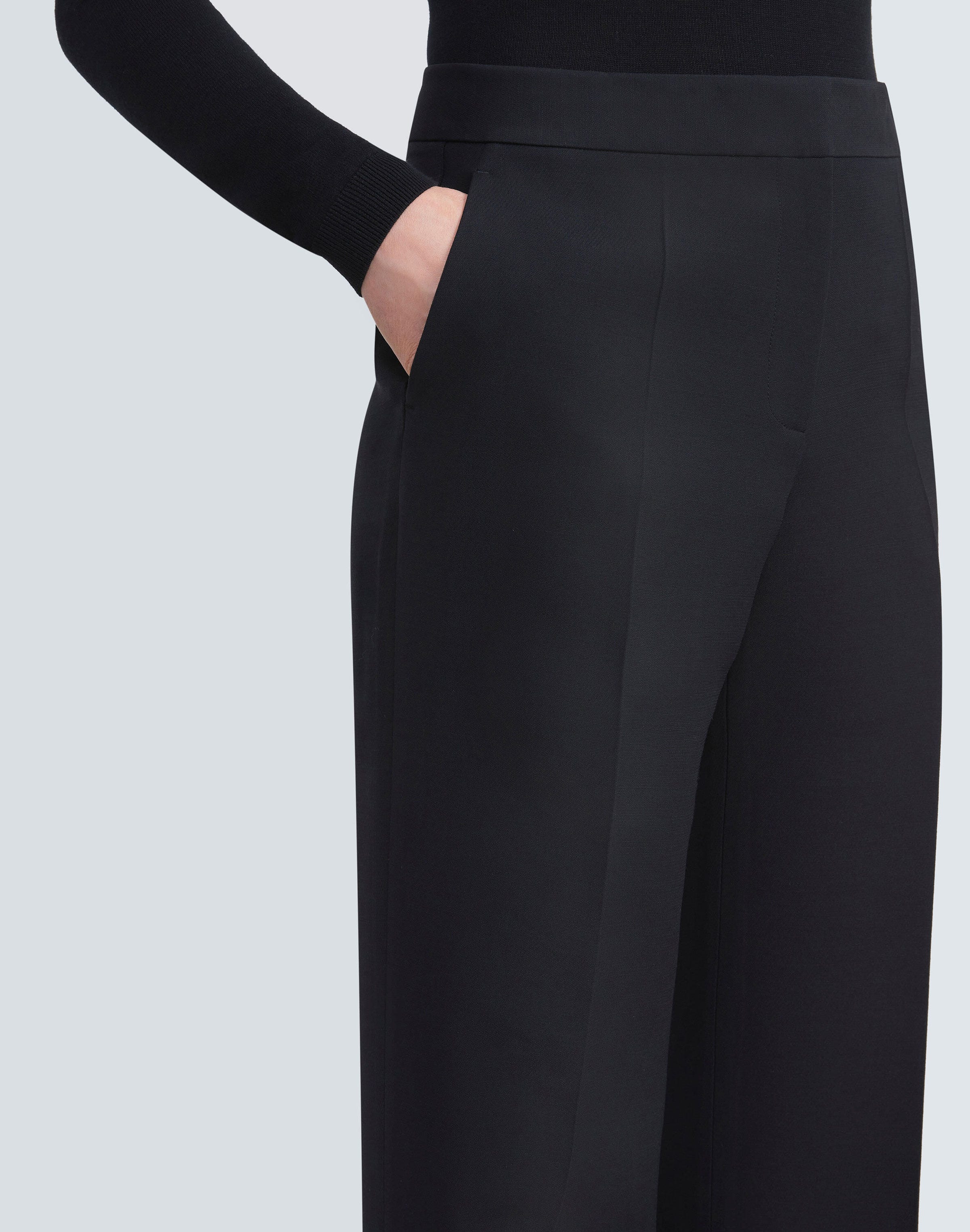 Petite Wool-Silk Crepe Gates Pant