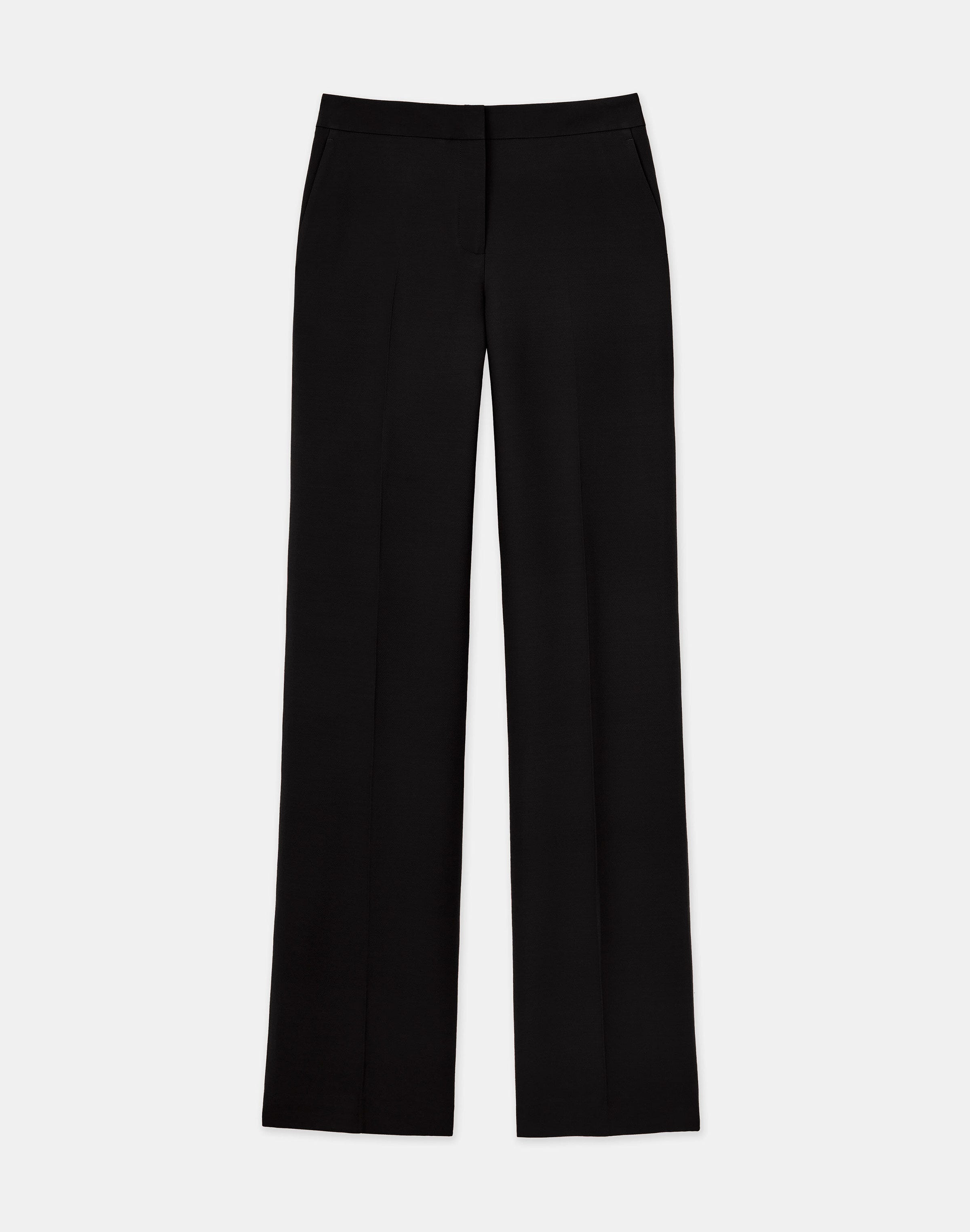 Petite Wool-Silk Crepe Gates Pant