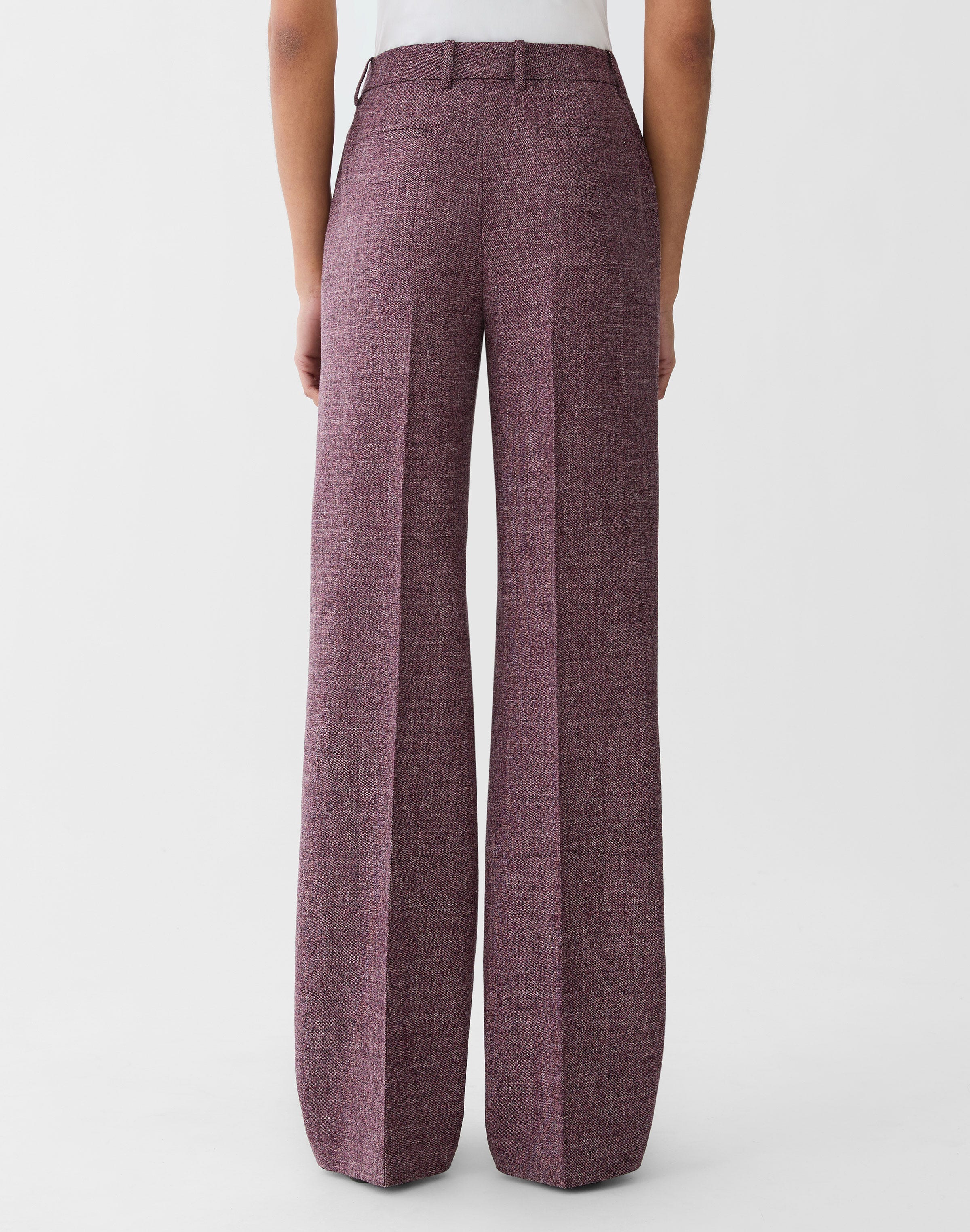 Petite Wool Mouliné Gates Straight Pant