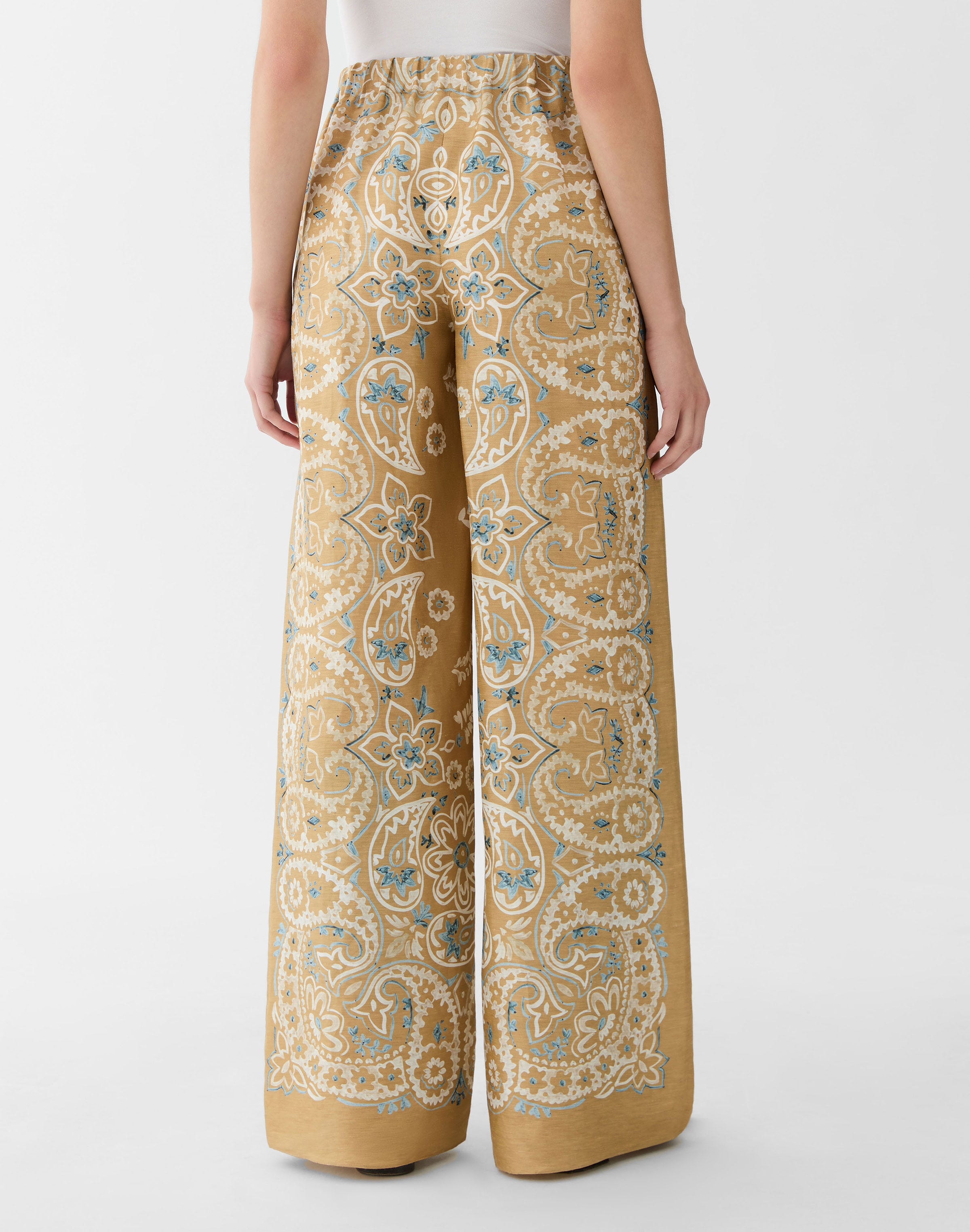 Bandana Print Linen-Silk Perry Pant