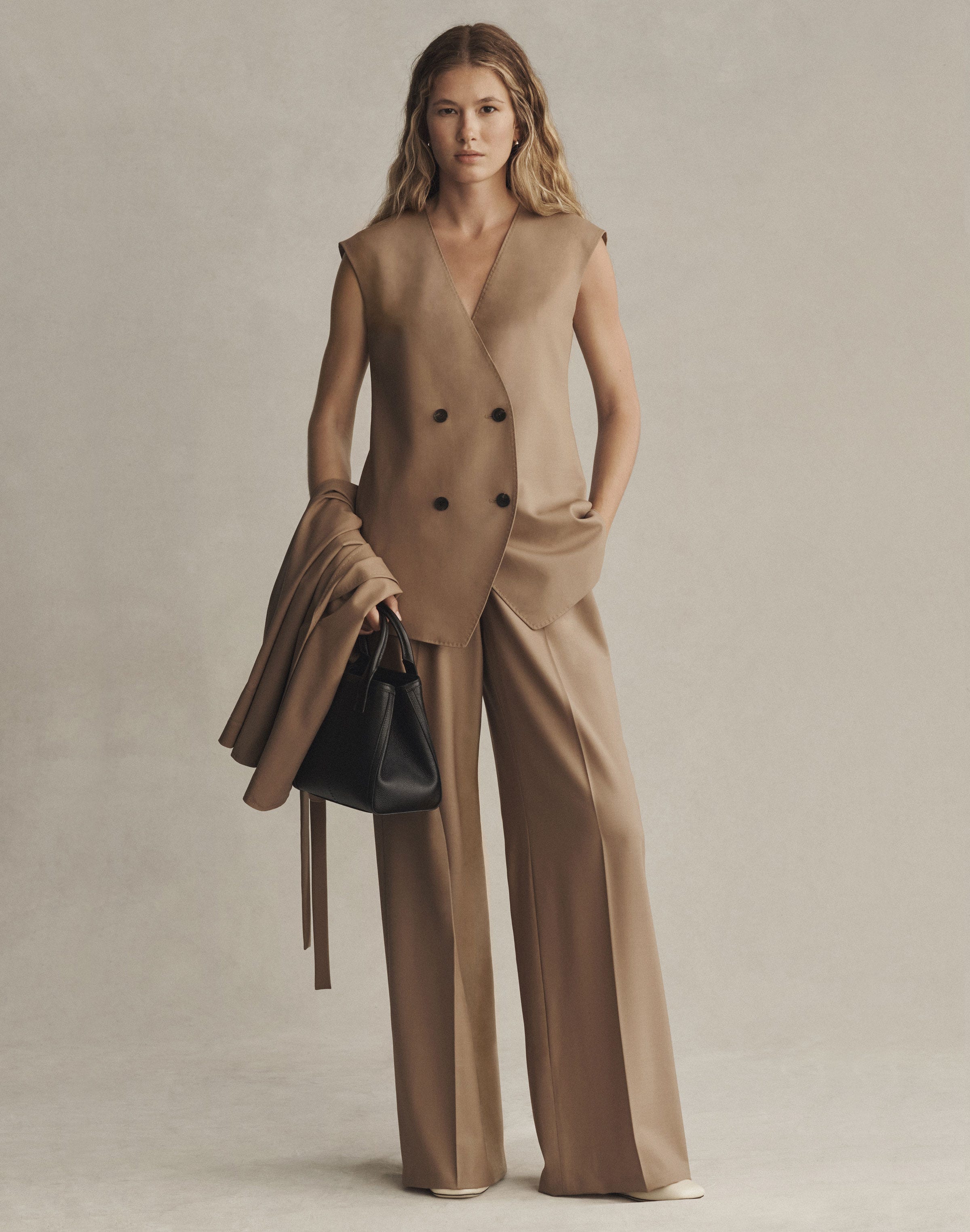 Tropical Wool Thames Wide Leg Pant