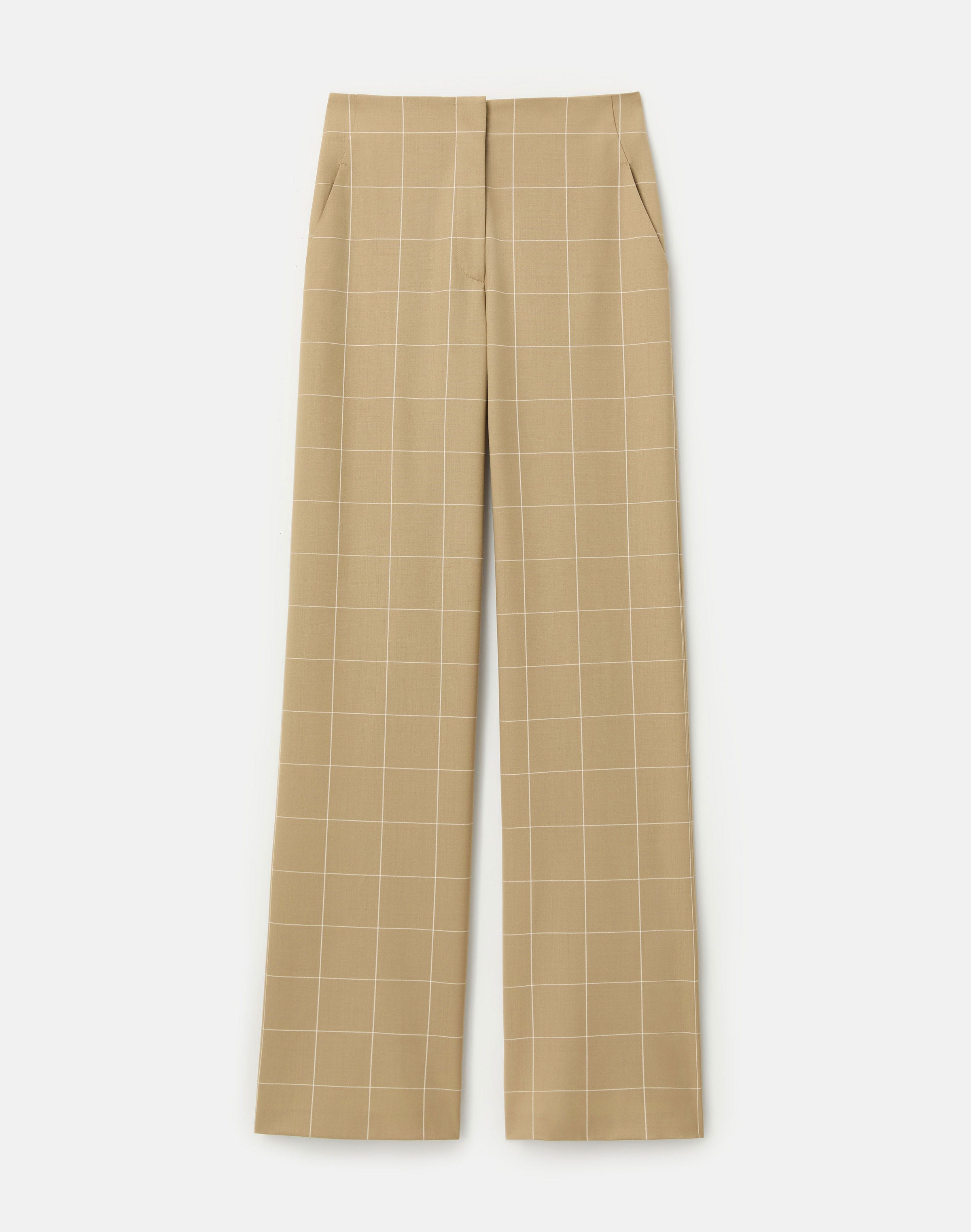 Garden Grid Tropical Wool Thames Wide Leg Pant