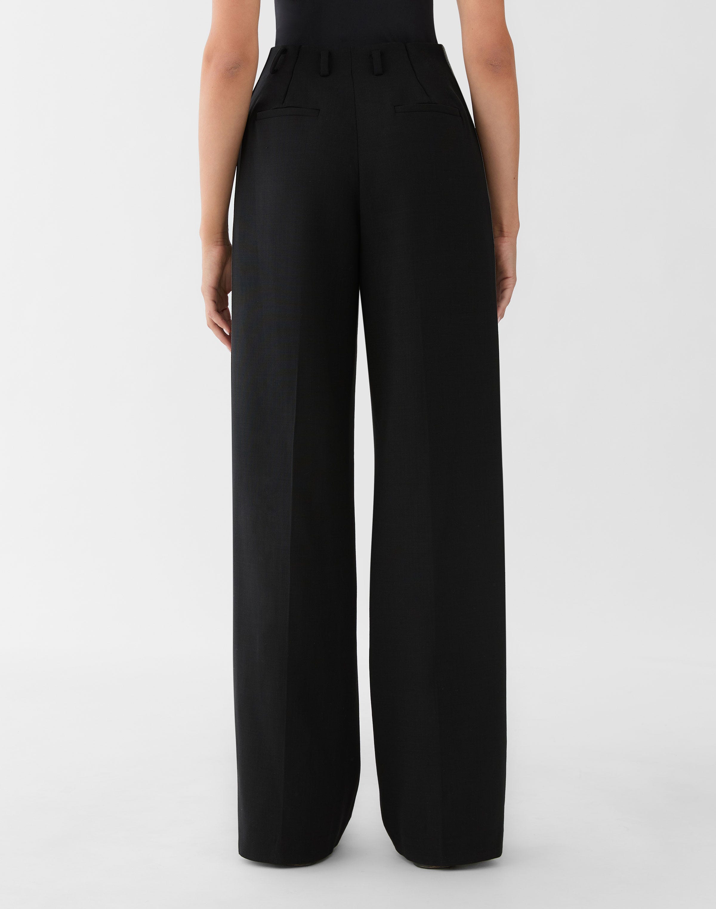 Plus-Size Responsible Wool Double Face Clark Wide Leg Pant