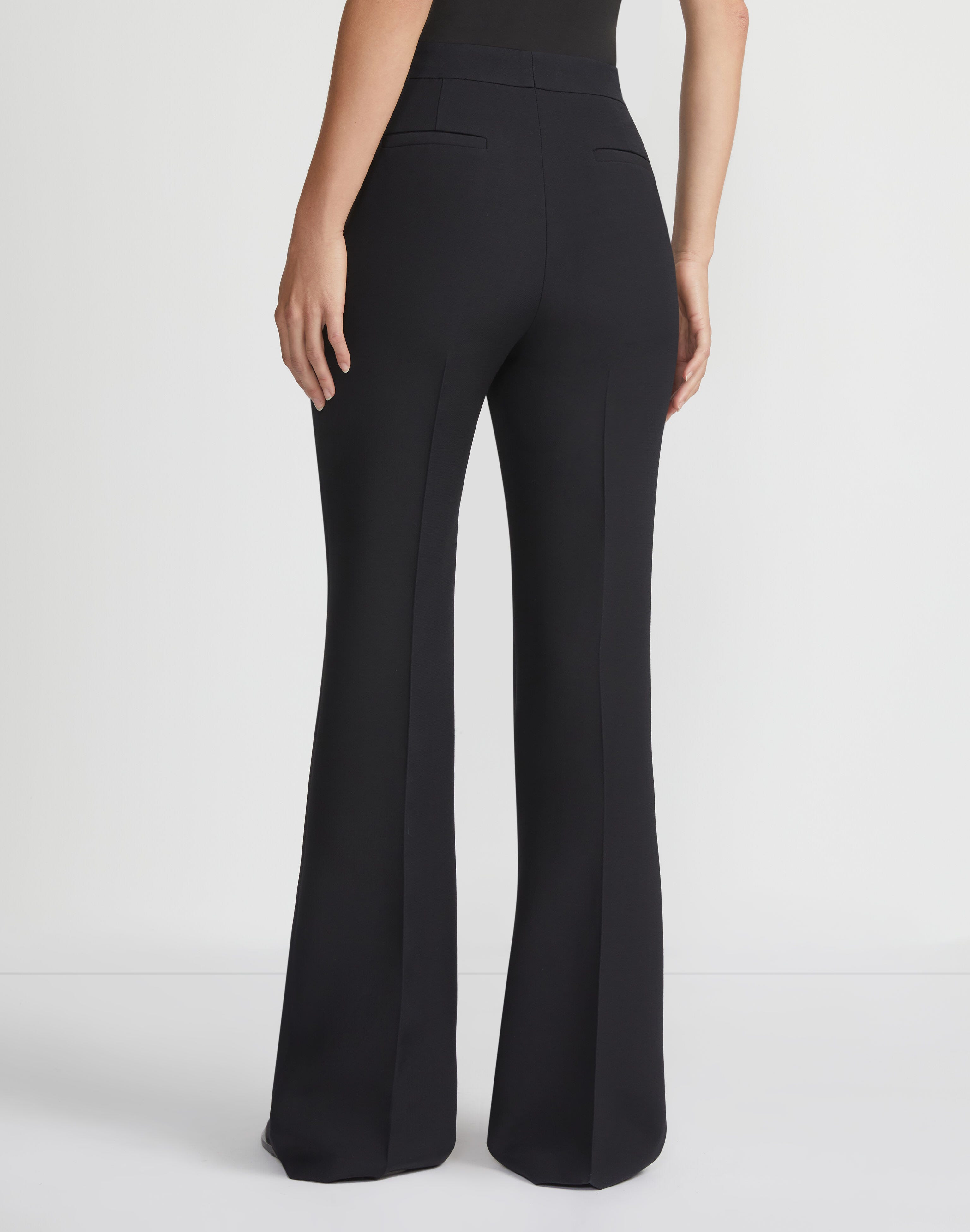 Petite Wool Silk-Crepe Saint Marks Flared Pant