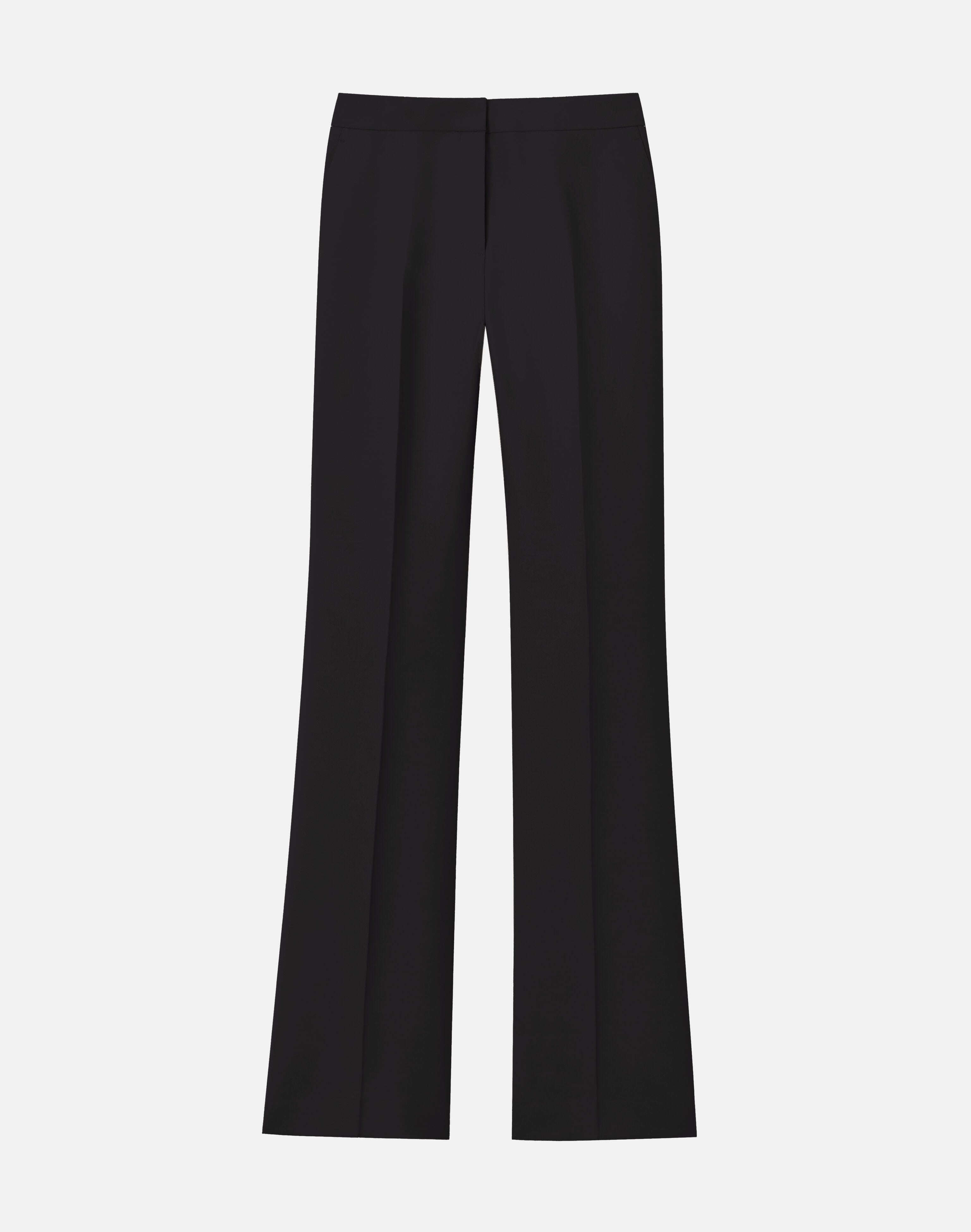 Petite Wool Silk-Crepe Saint Marks Flared Pant