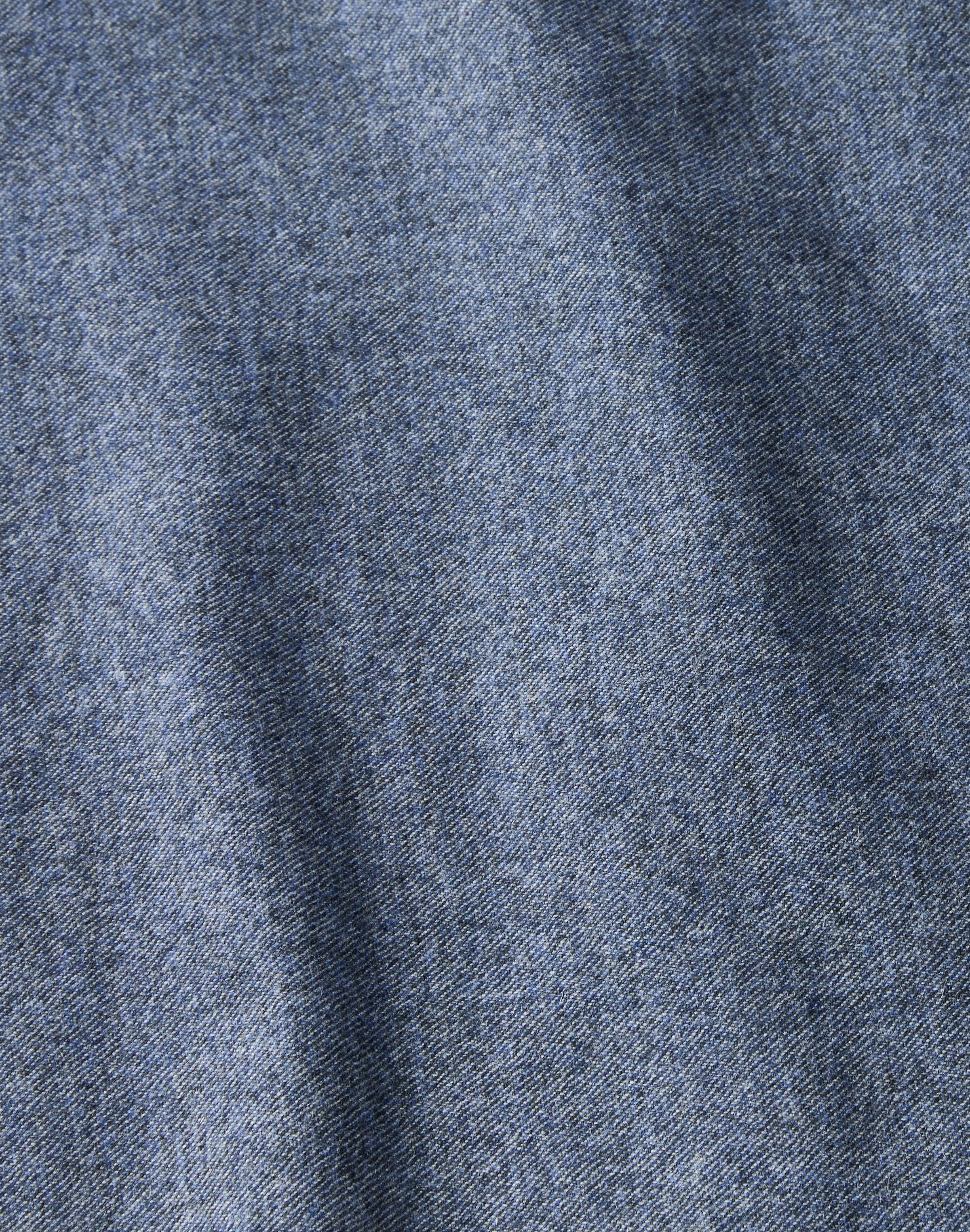 Denim-Effect Wool-Cashmere Flannel Astor Wide Leg Pant