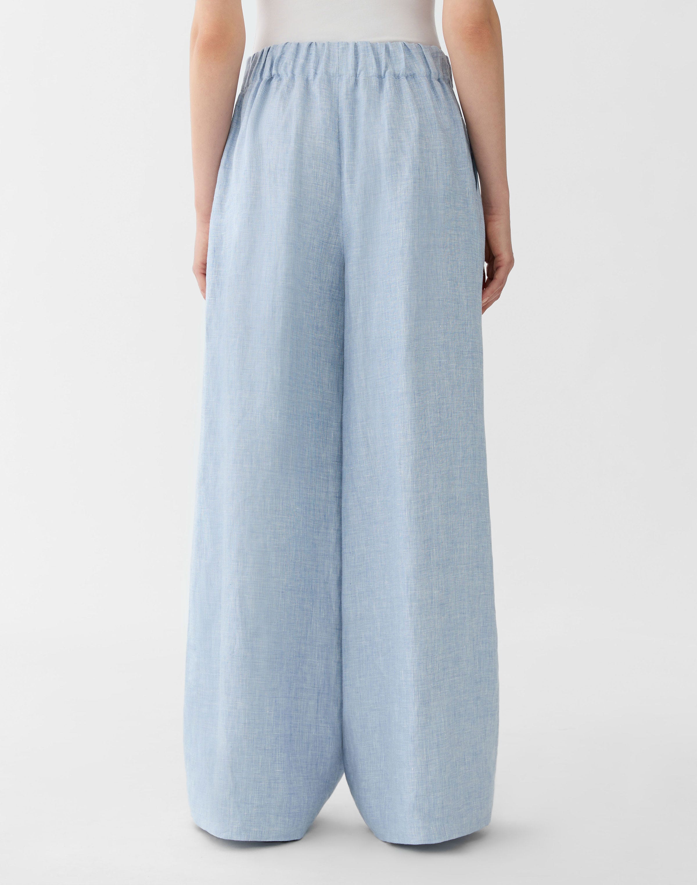 Linen Twill Mélange Astor Wide Leg Pant