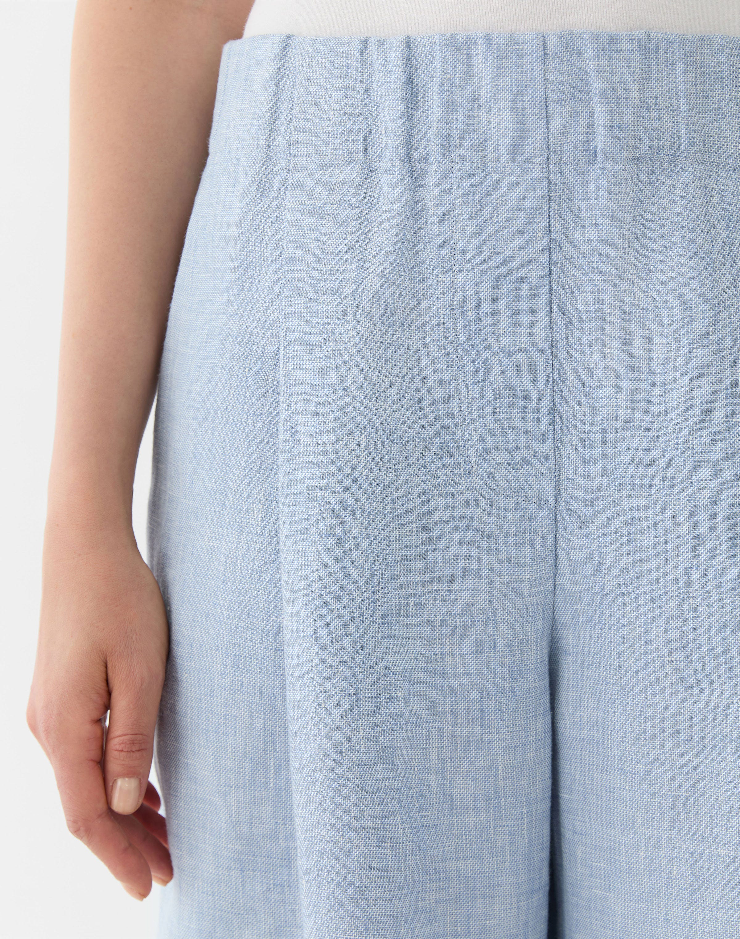 Linen Twill Mélange Astor Wide Leg Pant