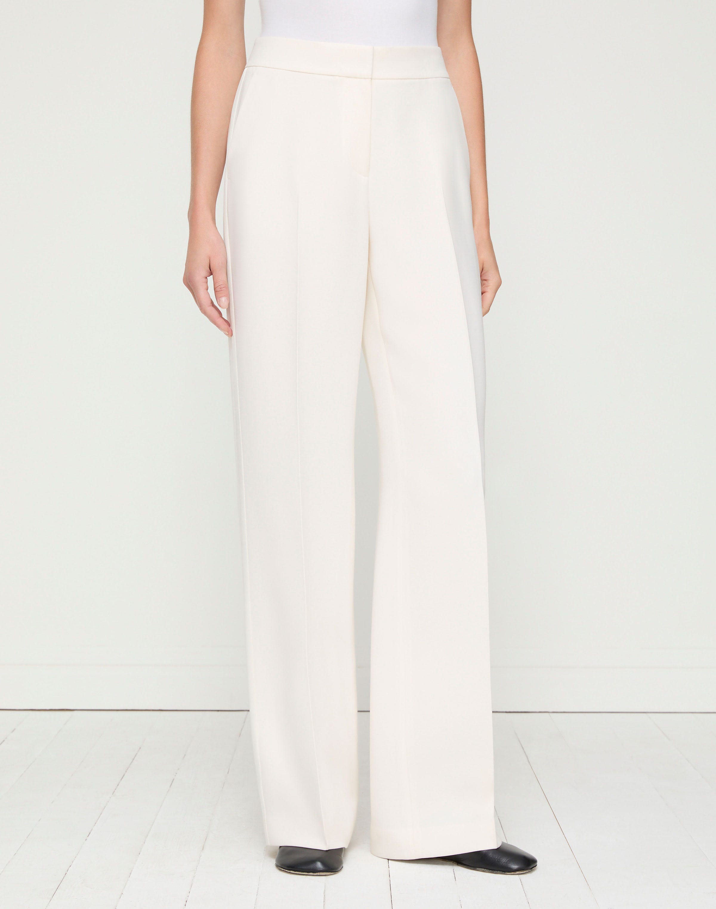 Wool-Silk Crepe Sullivan Tuxedo Pant