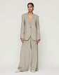 Pinstripe Tropical Stretch Wool Wyatt Wide Leg Pant