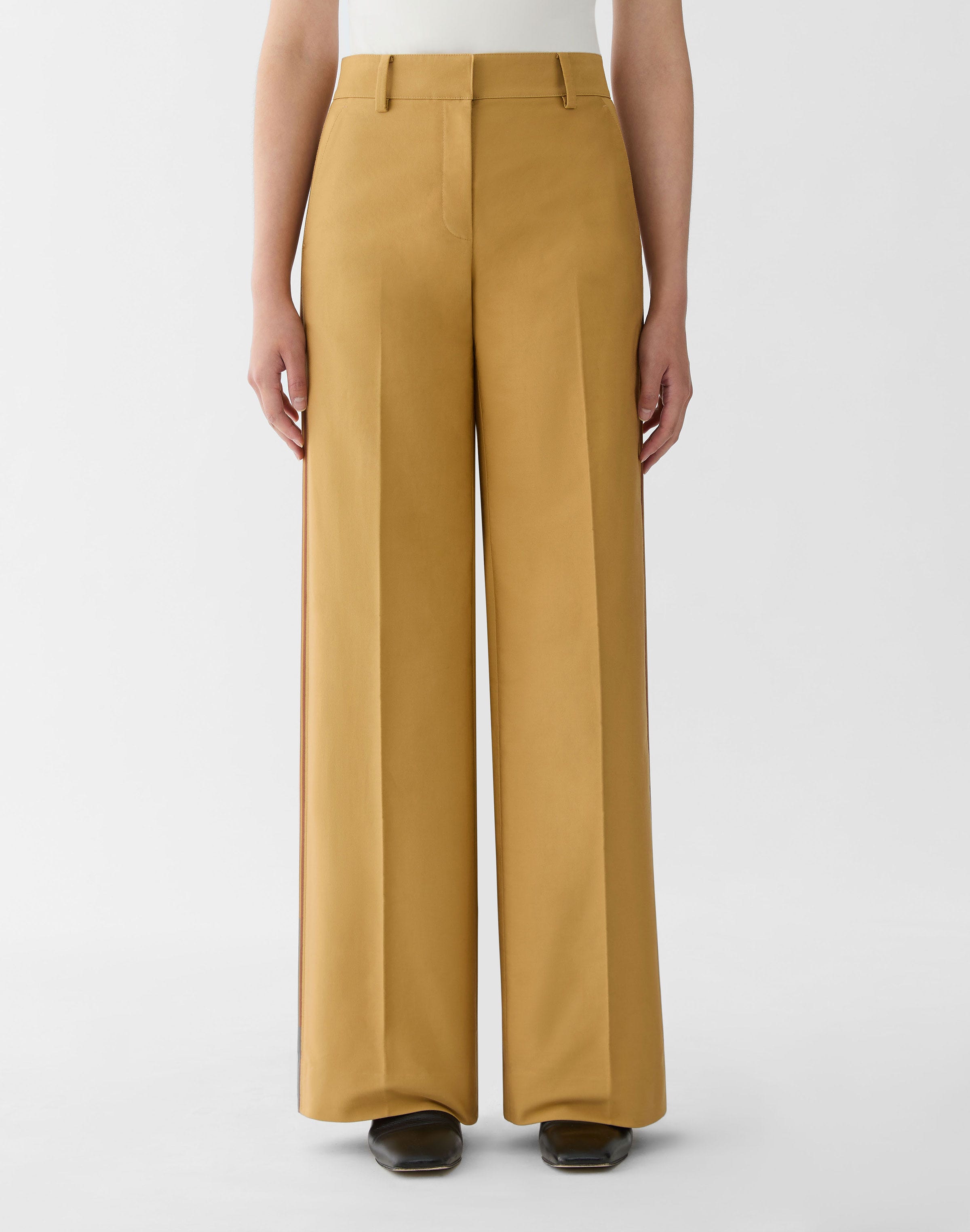Ribbon Stripe Cotton Charles Wide Leg Pant
