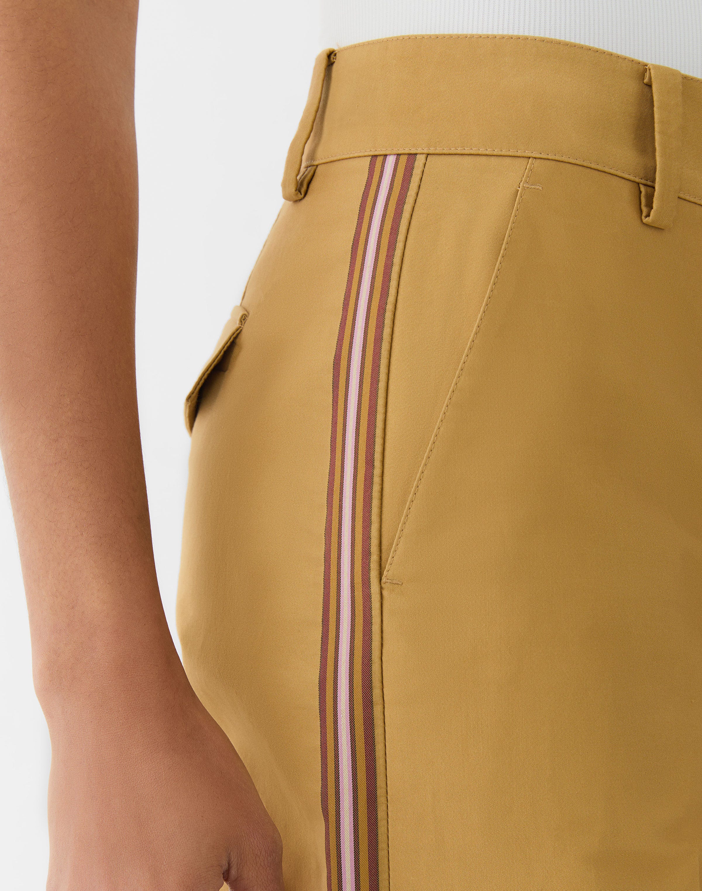 Ribbon Stripe Cotton Charles Wide Leg Pant