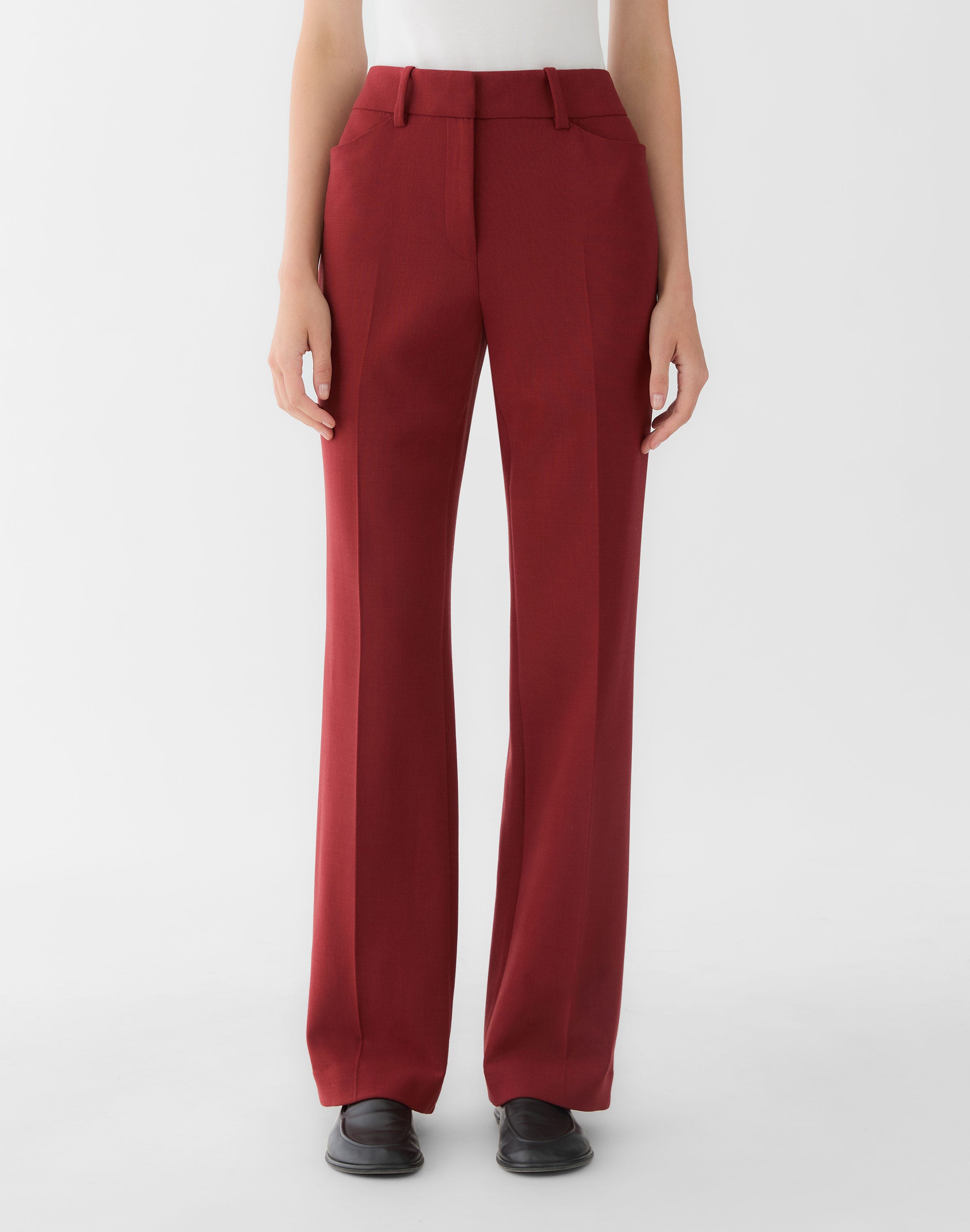 Petite Responsible Wool Double Face Reade Straight Pant