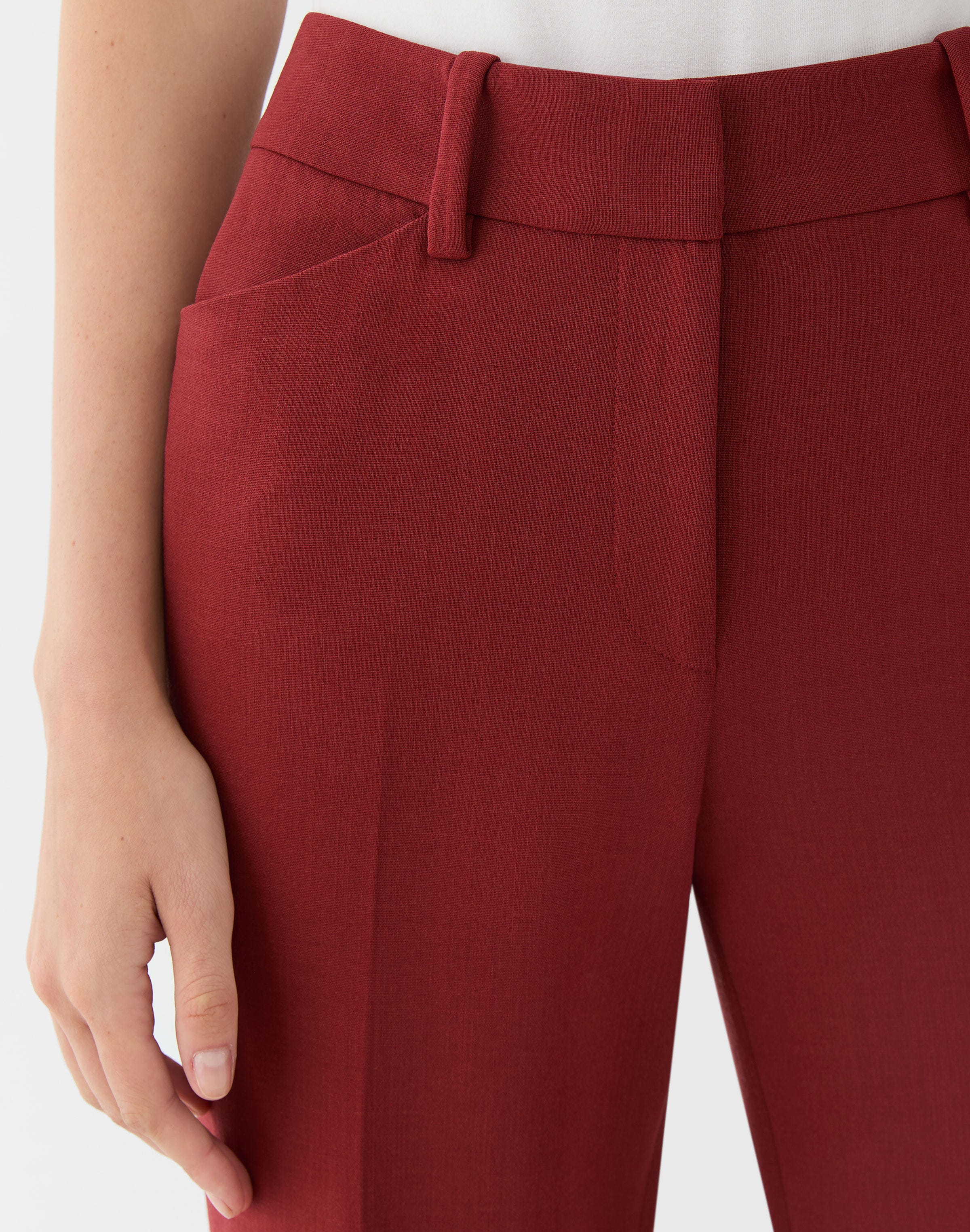 Petite Responsible Wool Double Face Reade Straight Pant