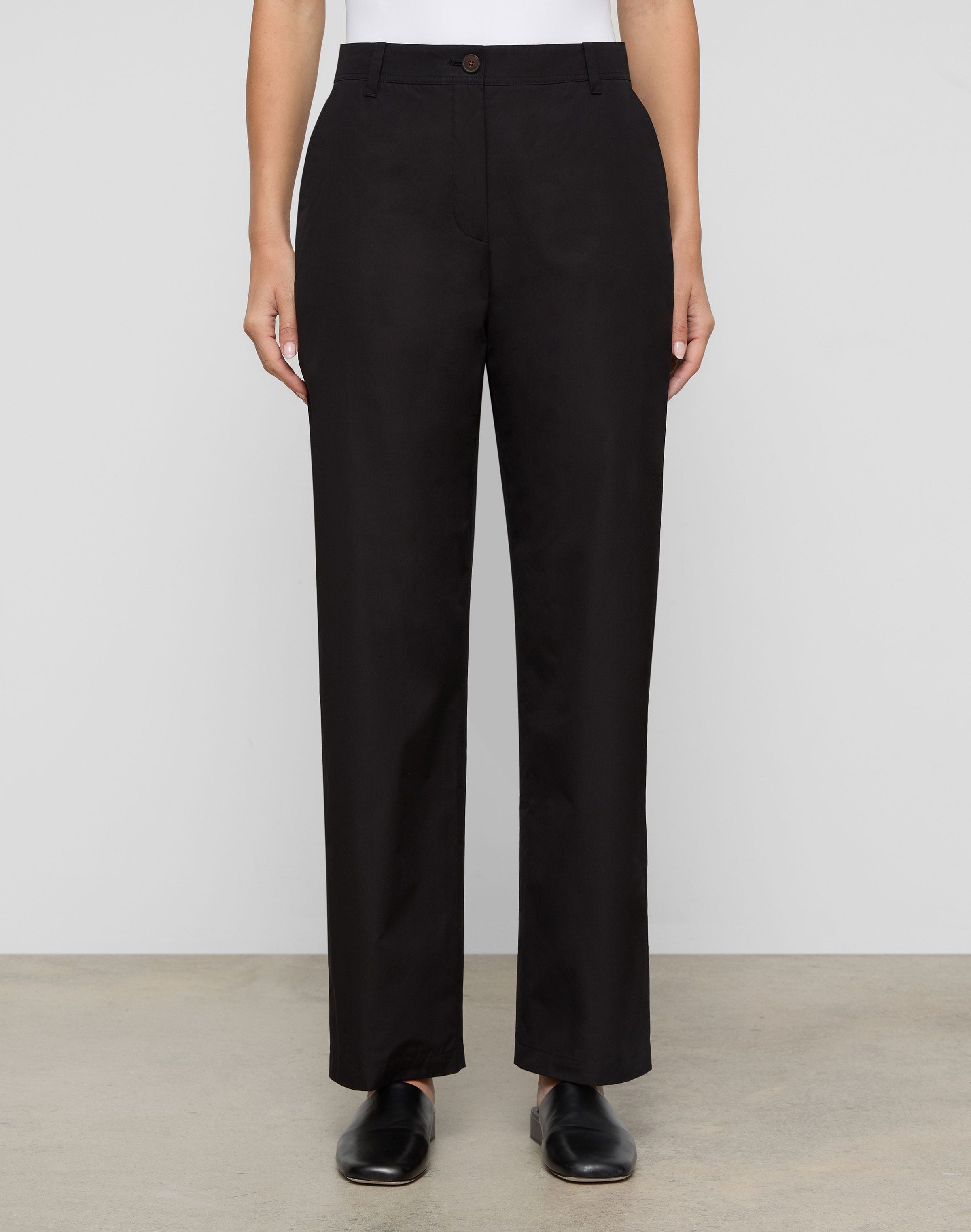 Organic Cotton Poplin Kent Barrel Leg Pant