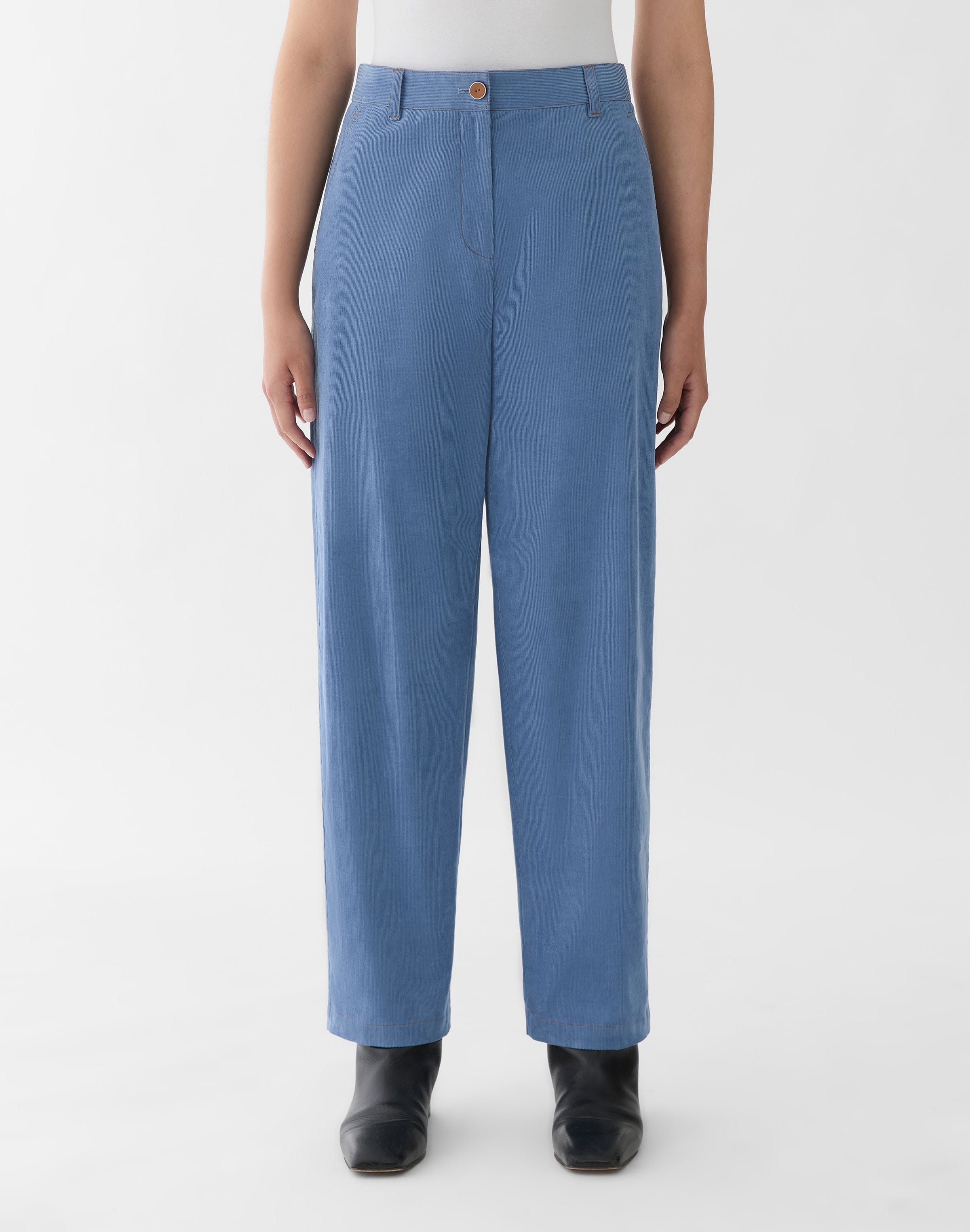 Fine Wale Corduroy Kent Barrel Leg Pant