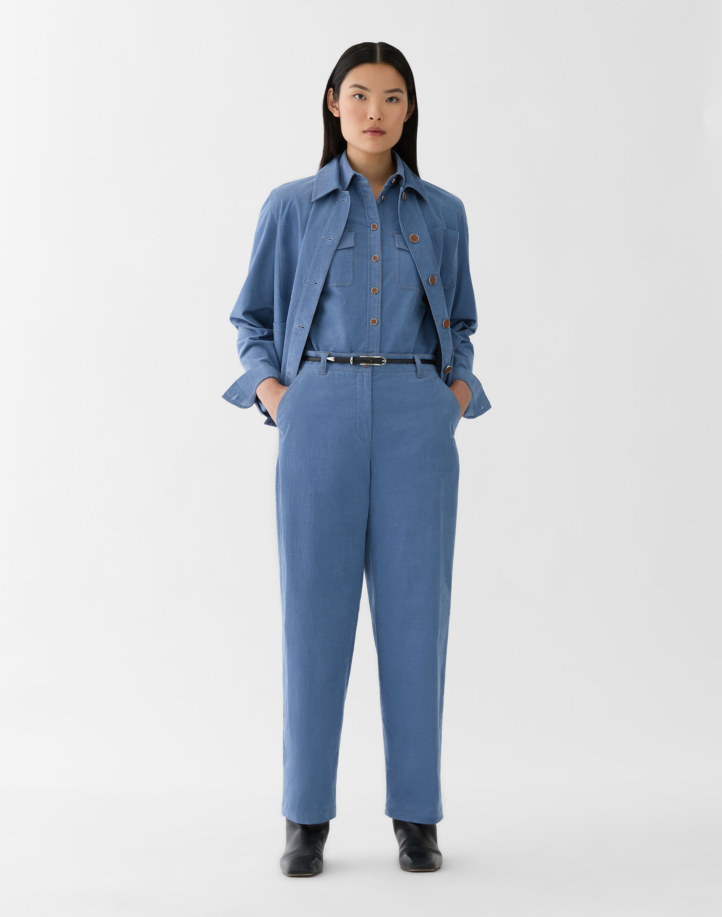 Fine Wale Corduroy Kent Barrel Leg Pant