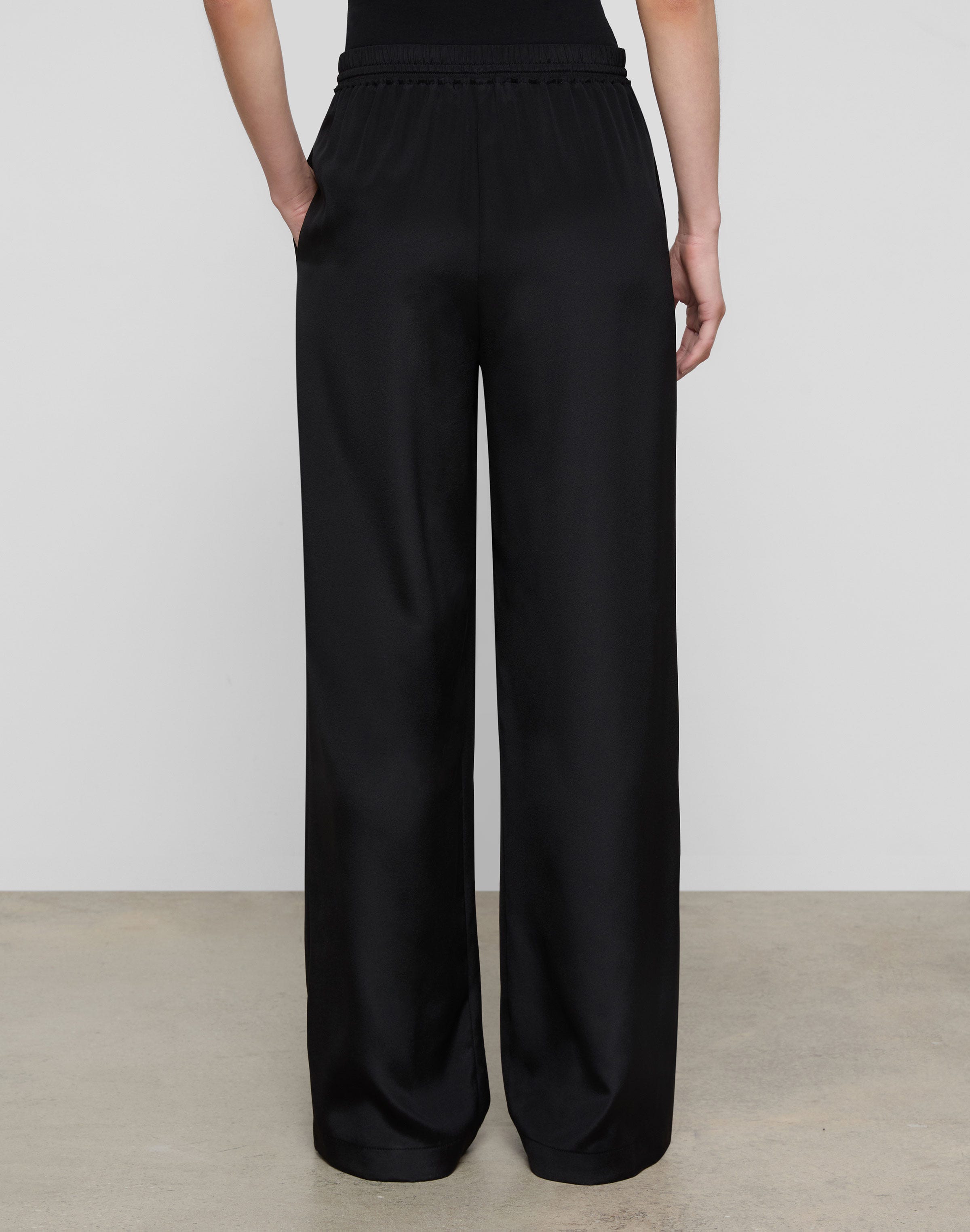 Organic Silk Stretch Georgette Penn Wide Leg Pant