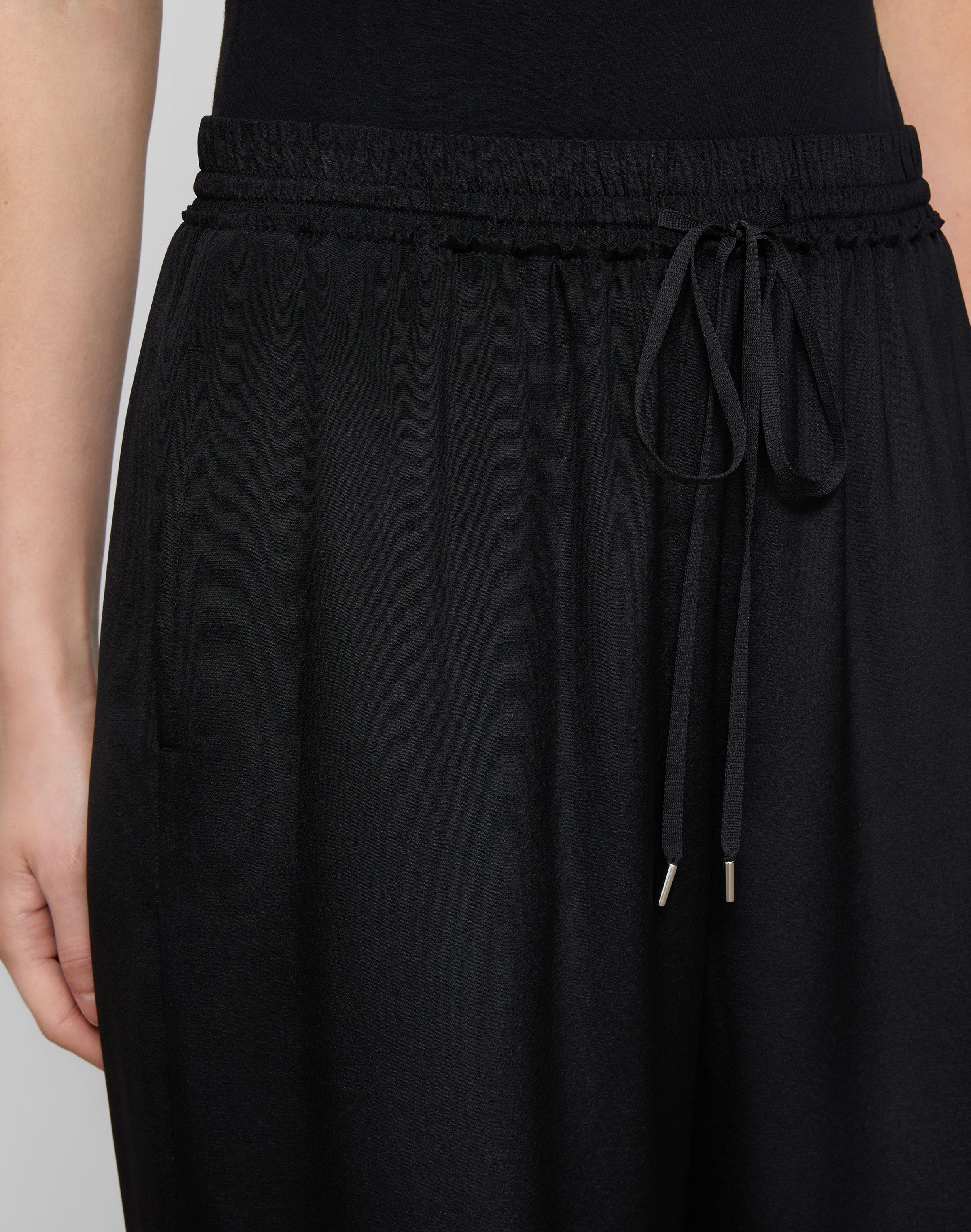 Organic Silk Stretch Georgette Penn Wide Leg Pant