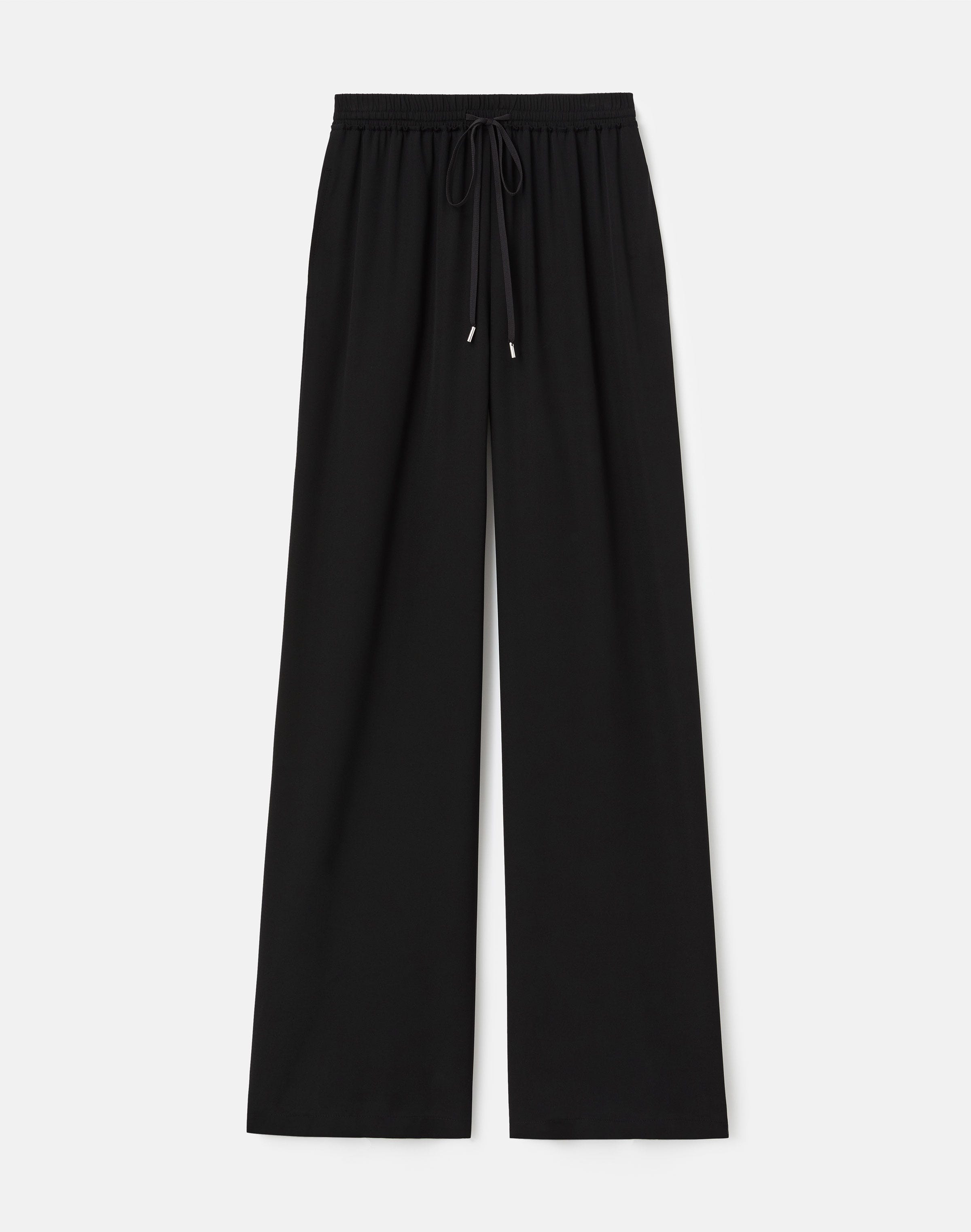 Organic Silk Stretch Georgette Penn Wide Leg Pant