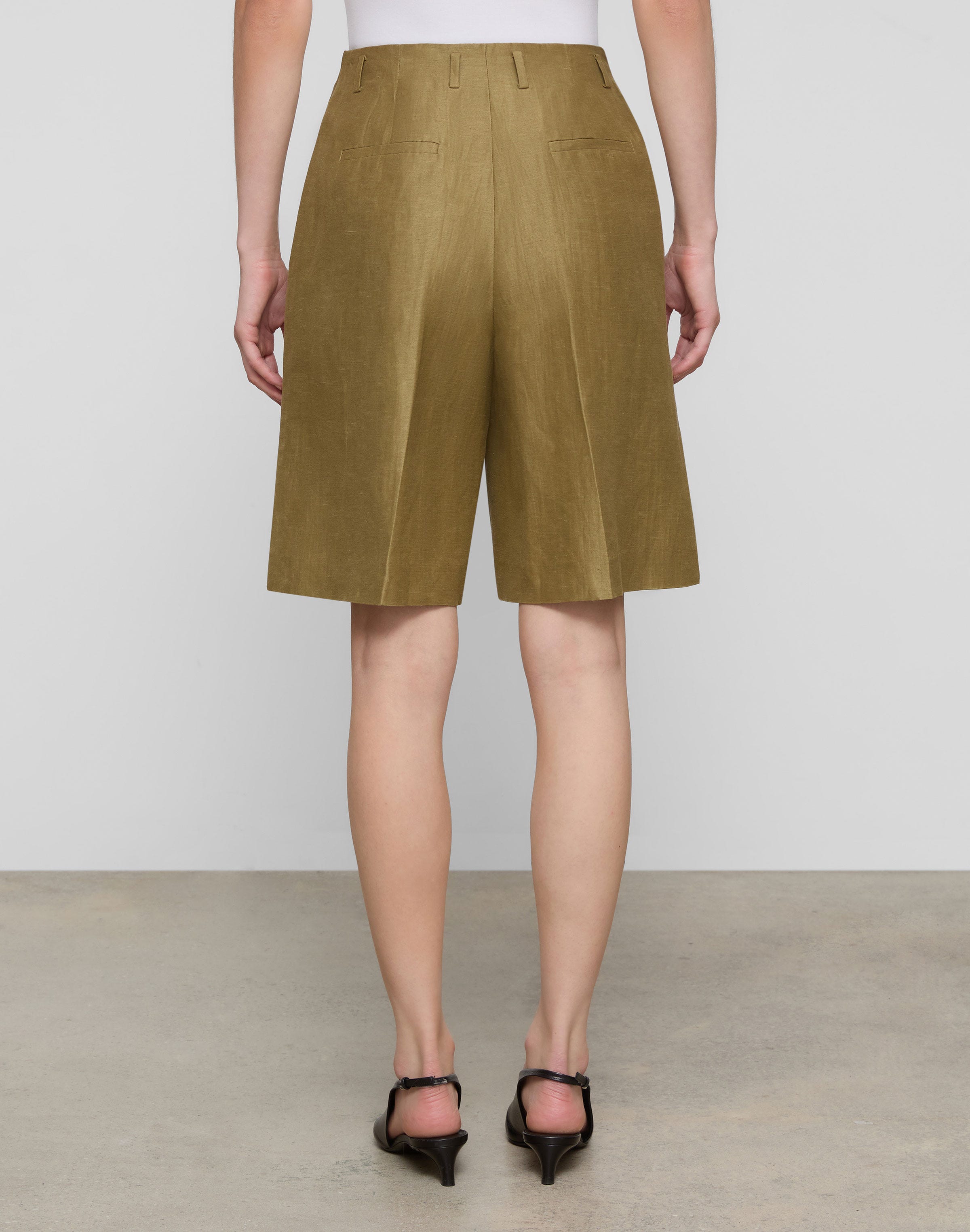 Linen-Viscose Clark Wide Leg Short