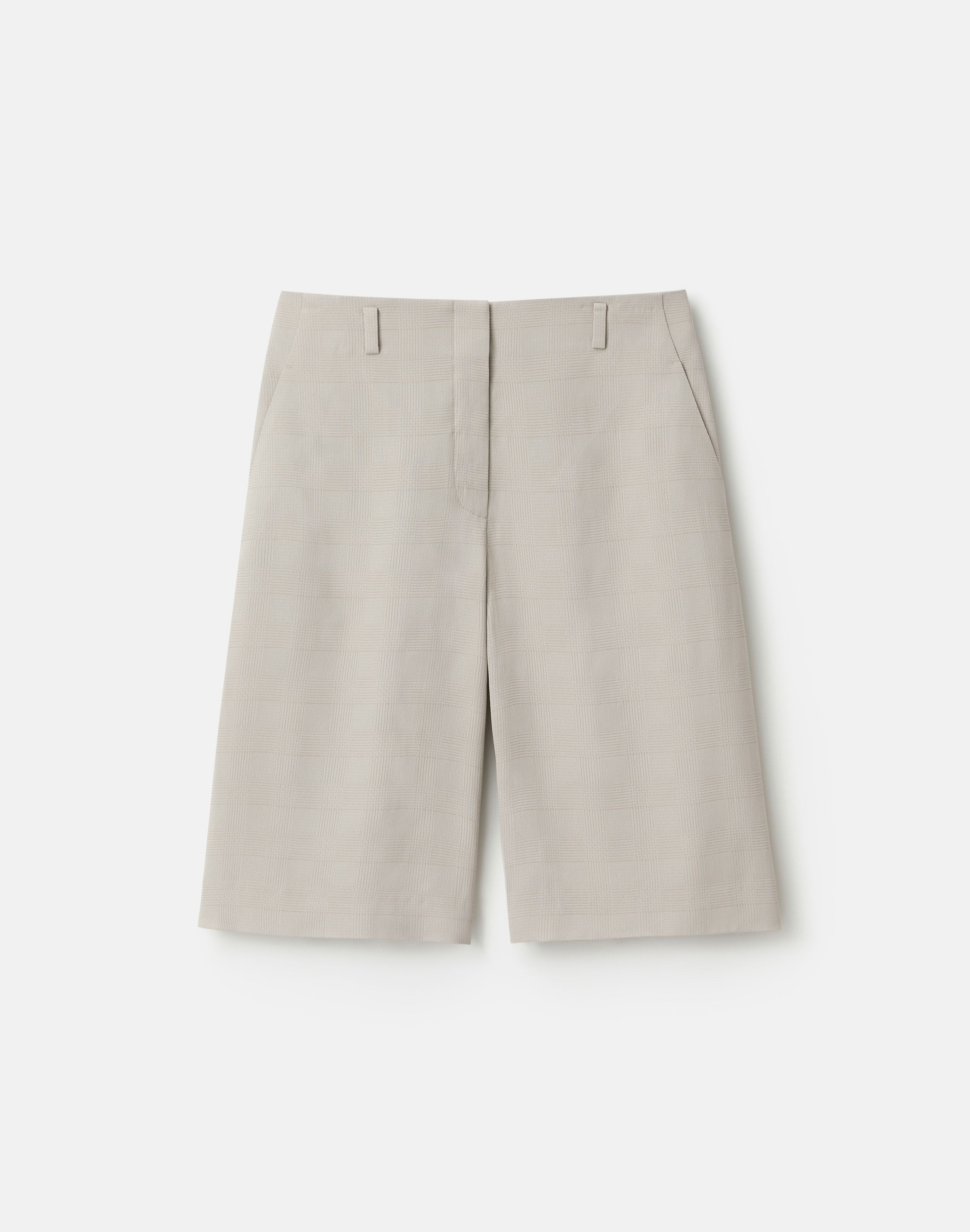 Grid Plaid Crepe Clark Wide Leg Short
