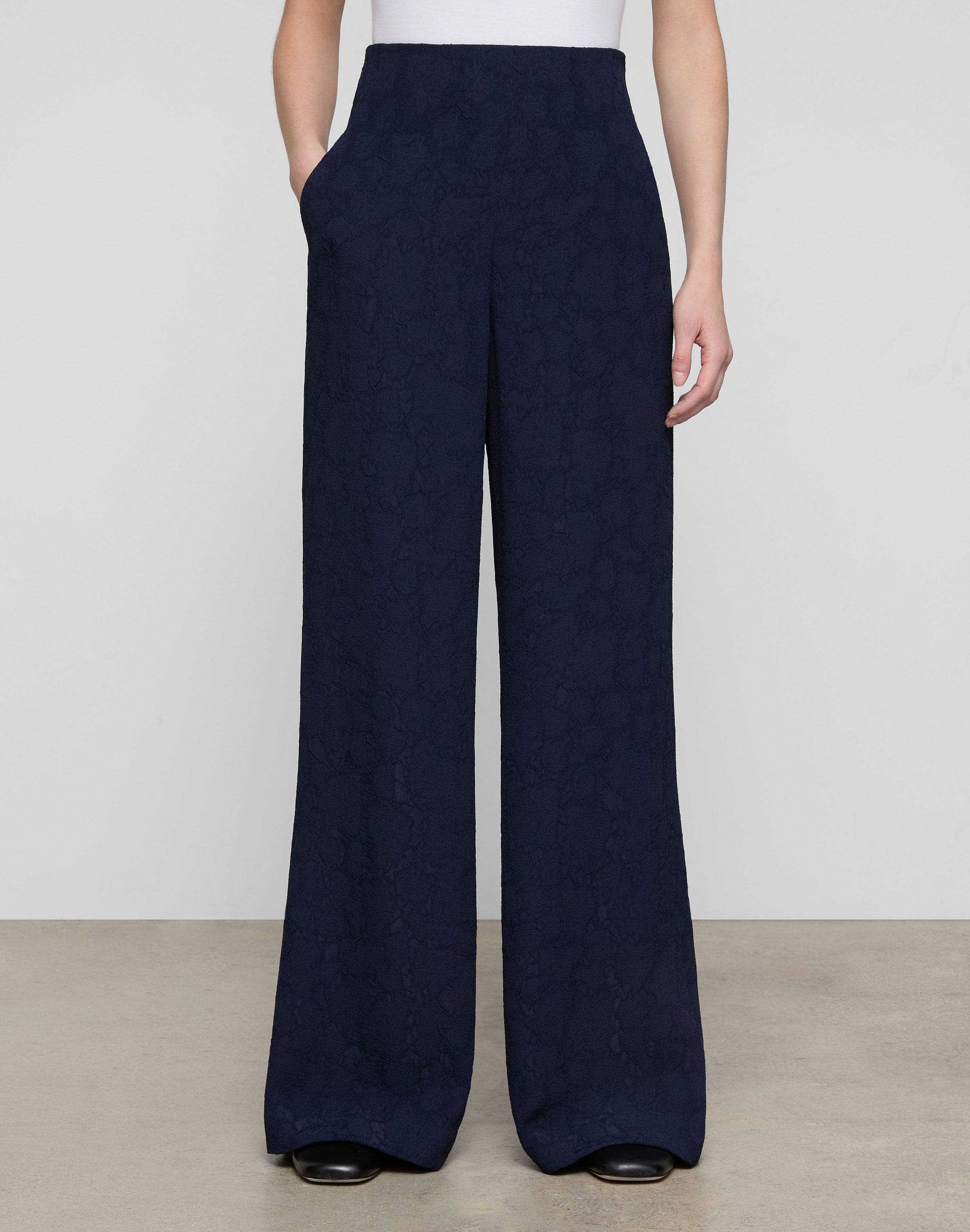 Rosette Jacquard Thames Wide Leg Pant