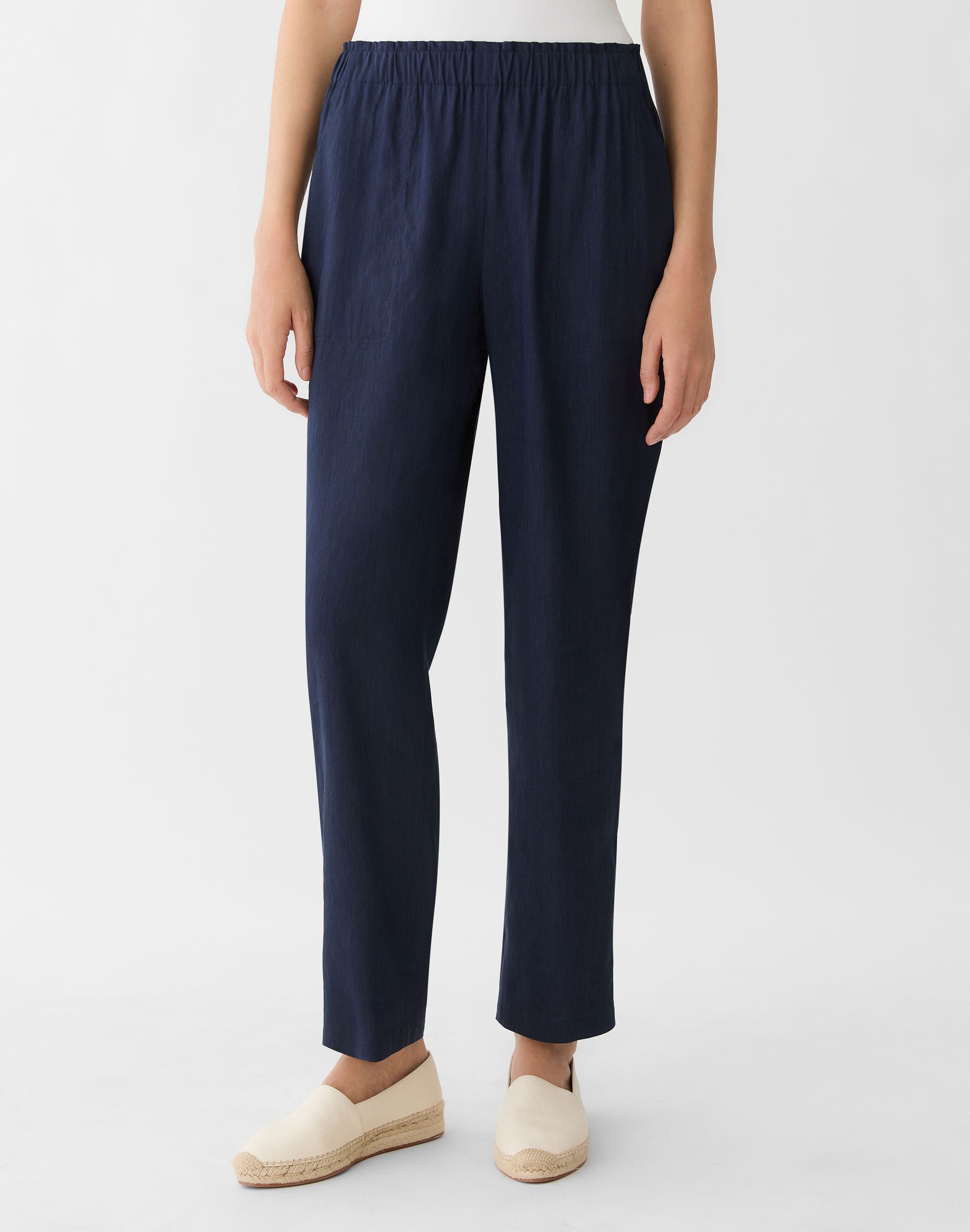 Linen-Viscose Jones Straight Ankle Pant
