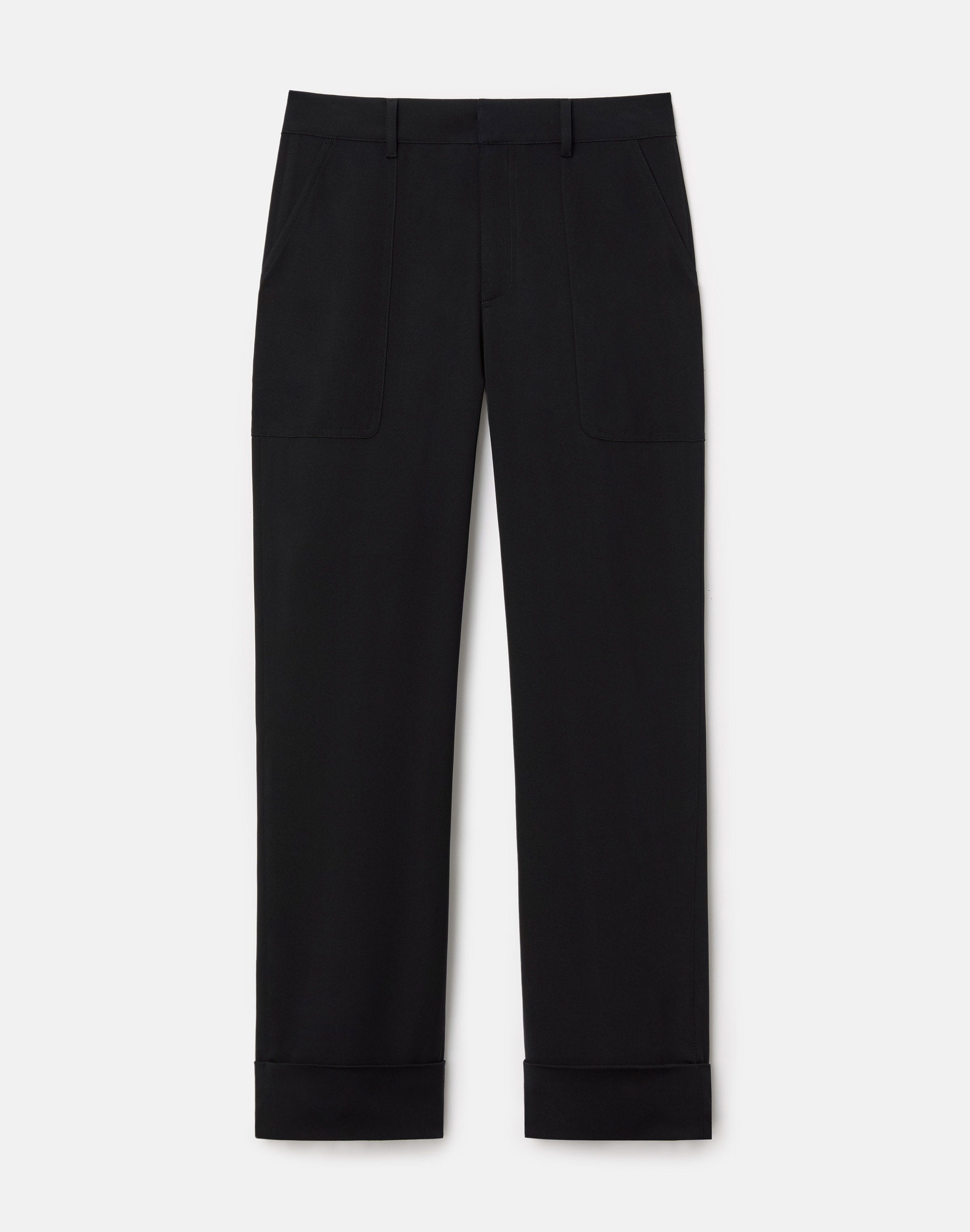 Organic Silk Stretch Georgette Highline Straight Ankle Pant