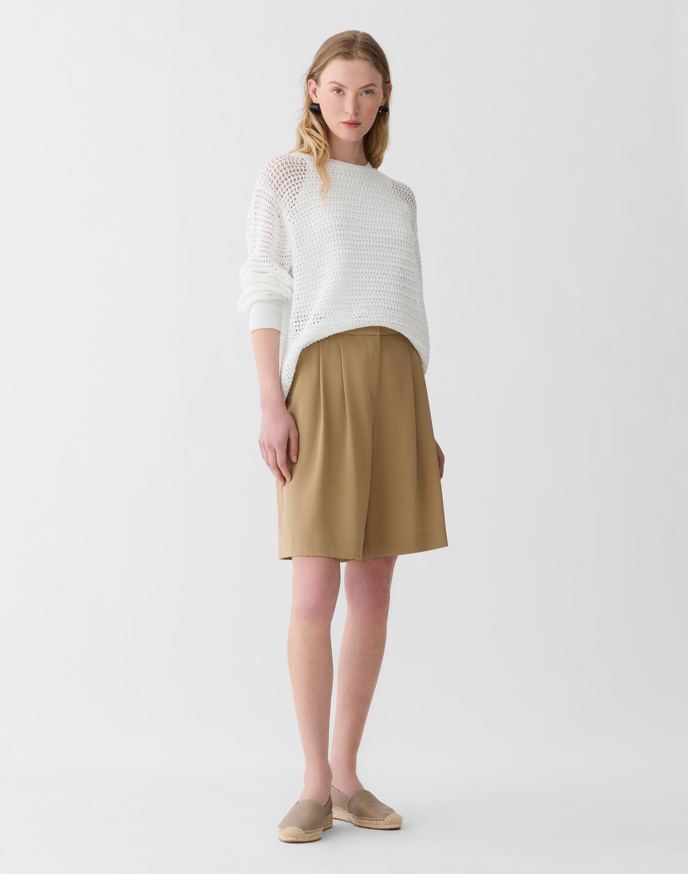 Organic Silk Stretch Georgette Sutton Wide Leg Short