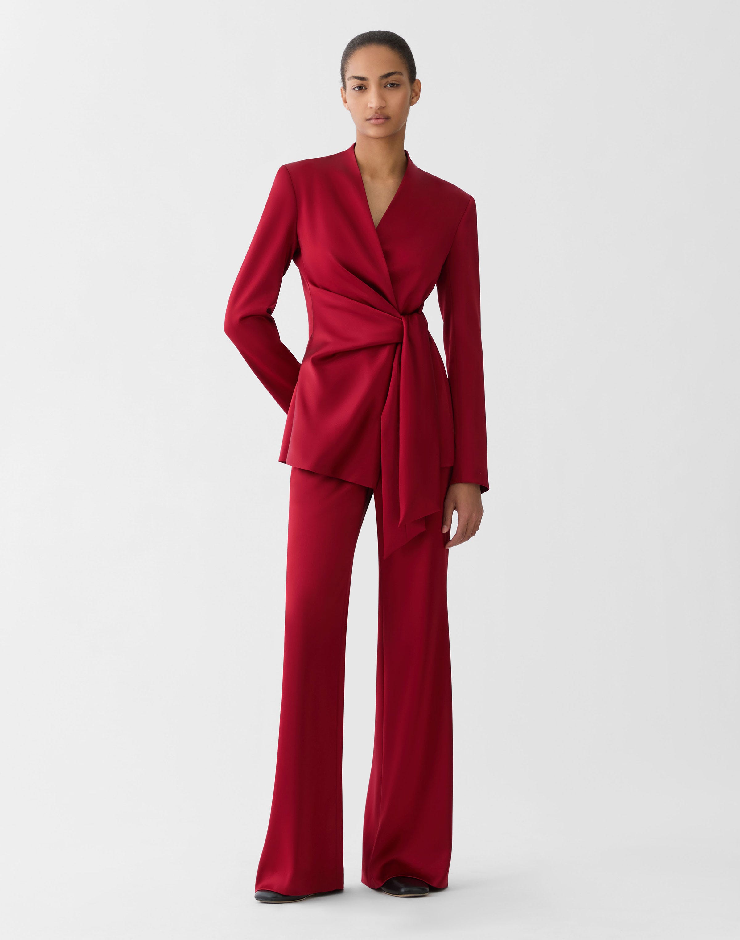 Plus-Size Satin Lafayette Flared Pant