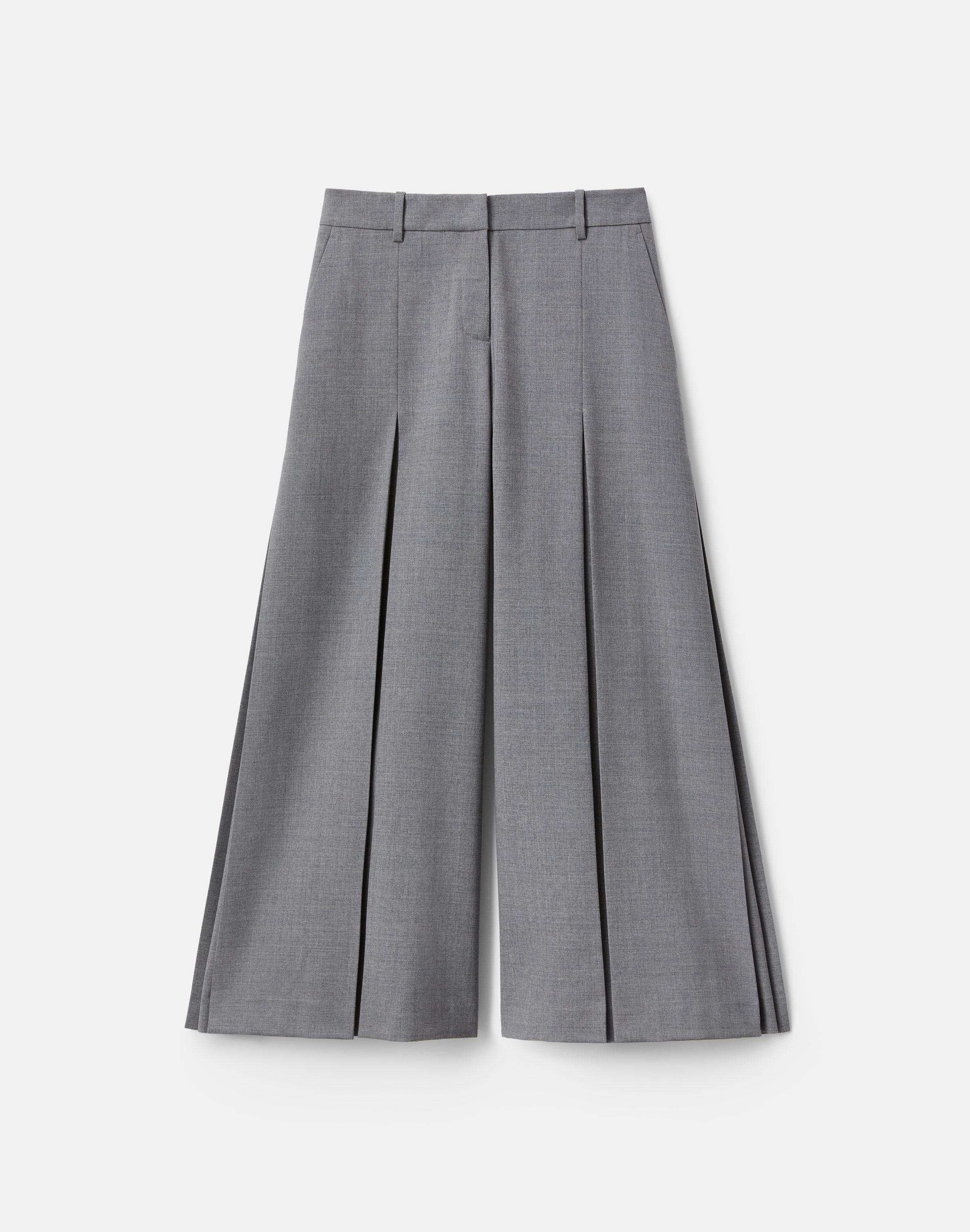 Responsible Stretch Wool Carmine Wide Leg Culotte