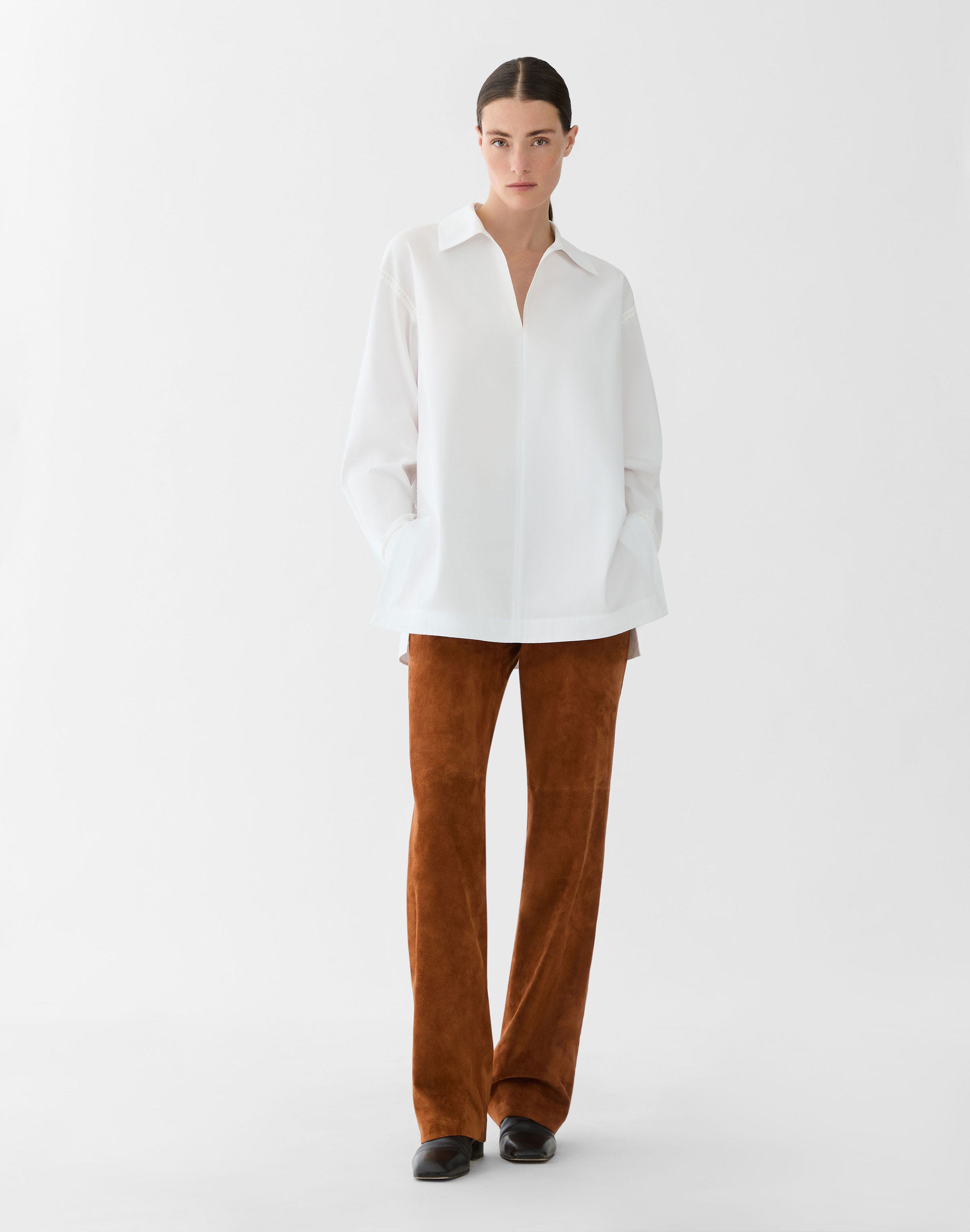 Stretch Suede Bond Straight Pant