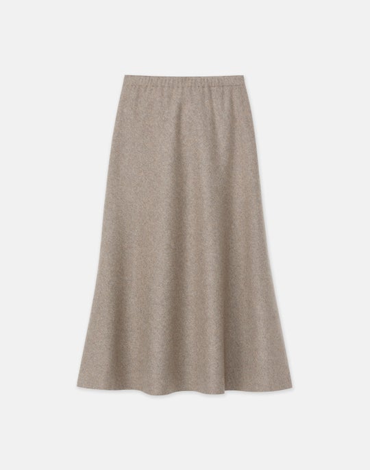 Responsible Wool-Cashmere Double Face Jersey Reversible Skirt
