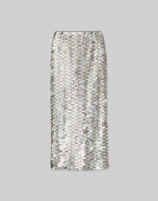 Hand-Placed Paillette Pencil Skirt