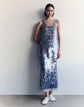 Hand Placed Paillette Georgette Straight Midi Skirt