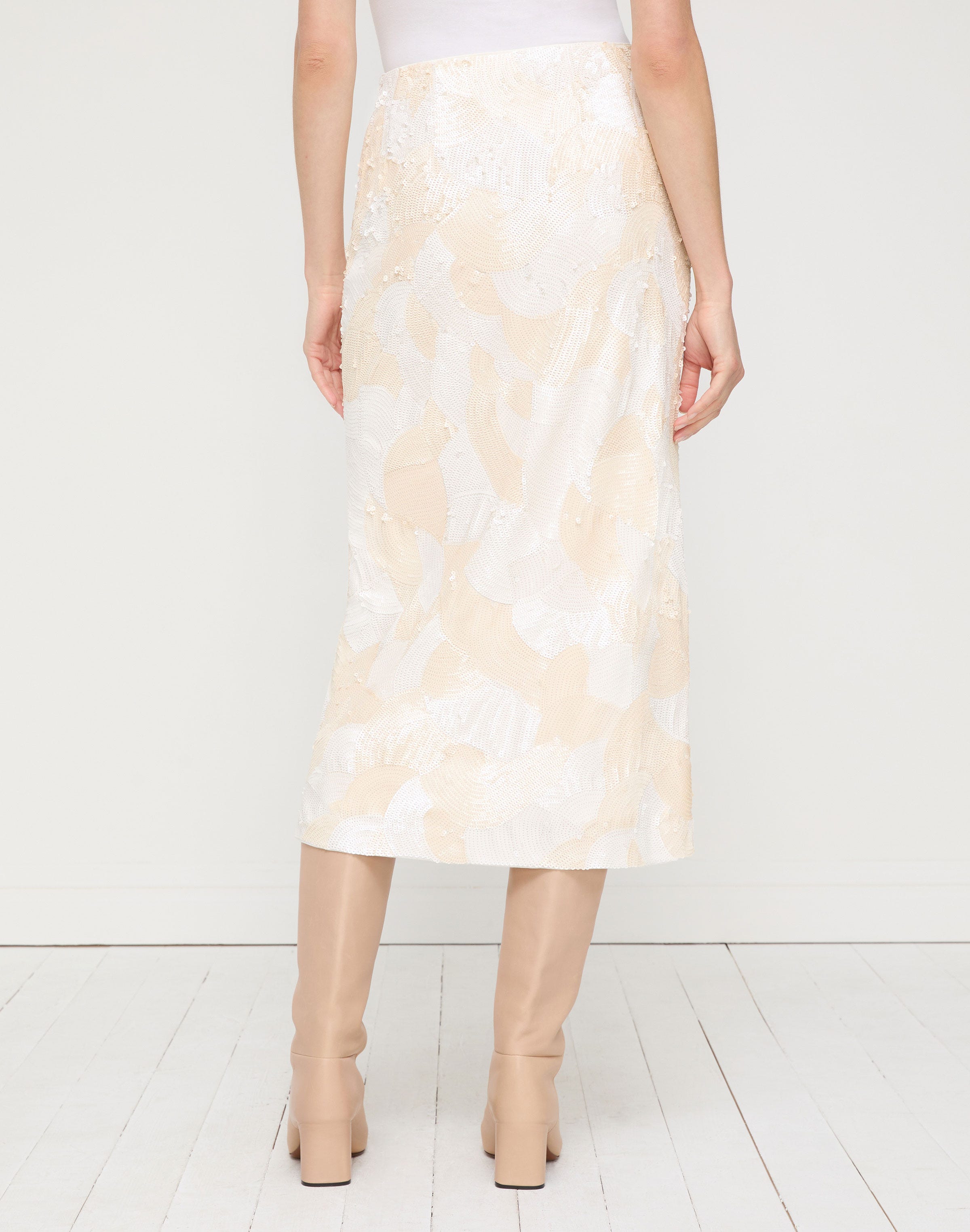 Glacial Sequin Midi Pencil Skirt