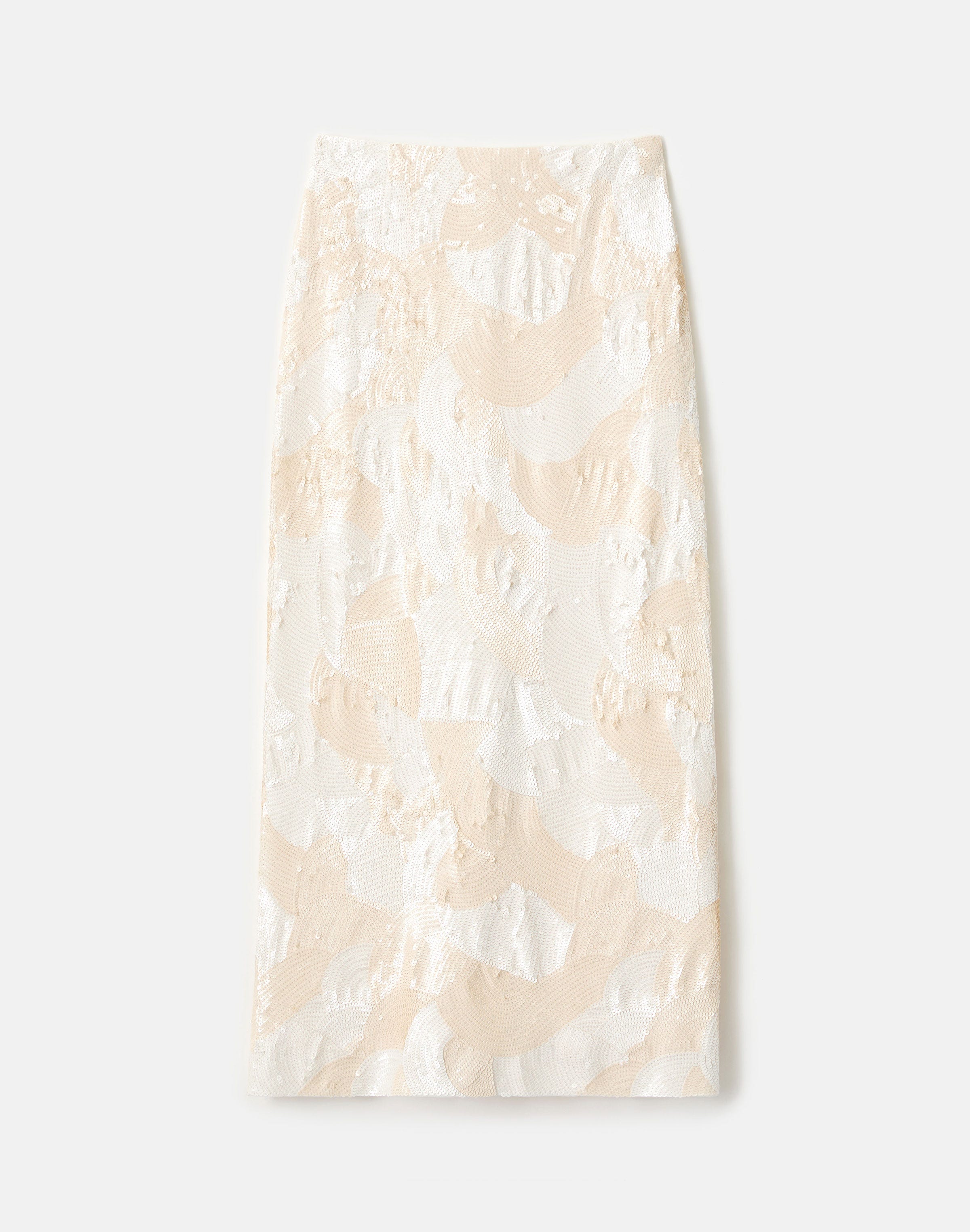 Glacial Sequin Midi Pencil Skirt