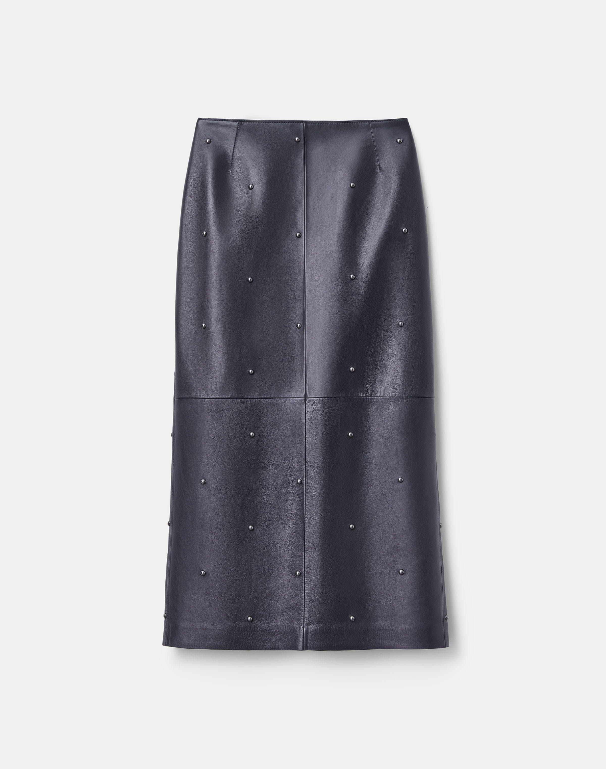 Studded Nappa Leather Column Skirt